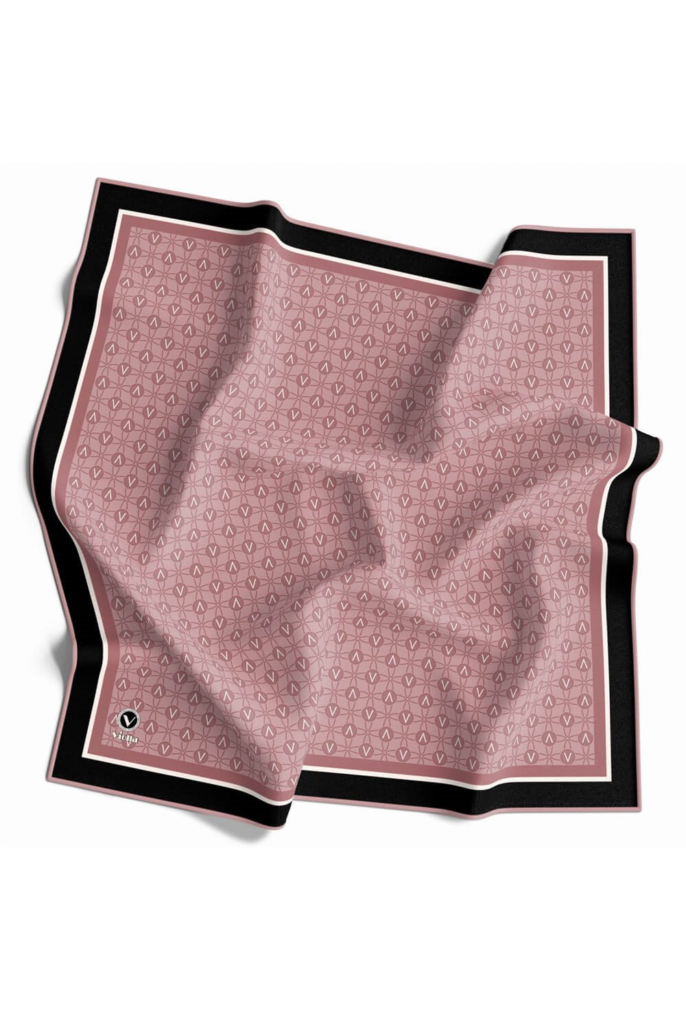 Twill V Desenli Pudra Renkli 90x90 Eşarp (İpek İçermez) Dikim Şekli : El Dikişi