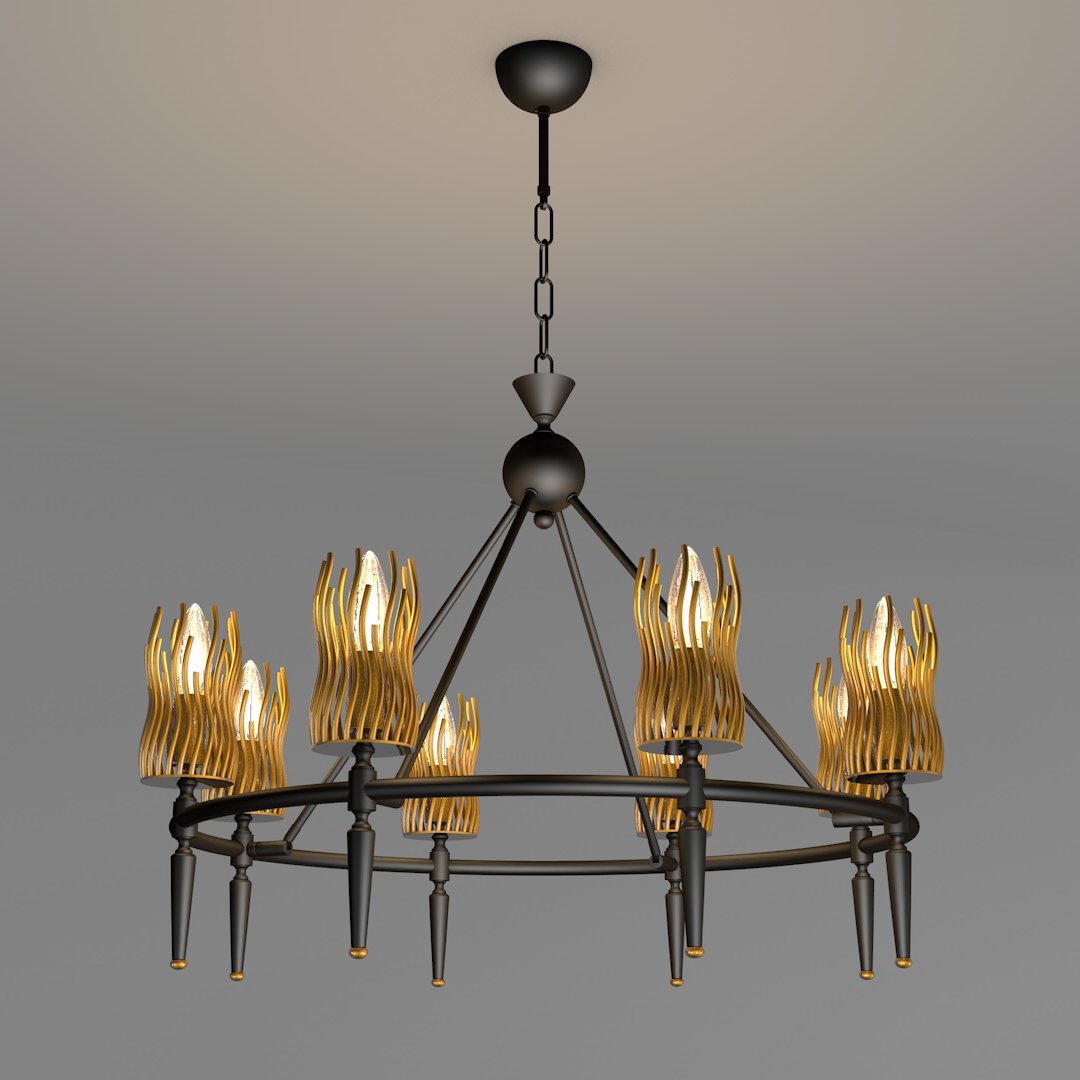 Avonni, 3D-2506-56 8'li Siyah Tasarım Avize