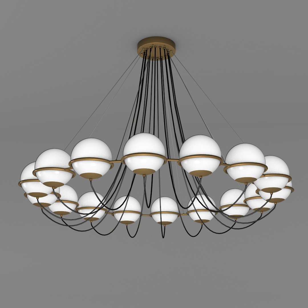 Avonni, 3D-2507-38 Küre Eskitme Detay Plafonyer Avize