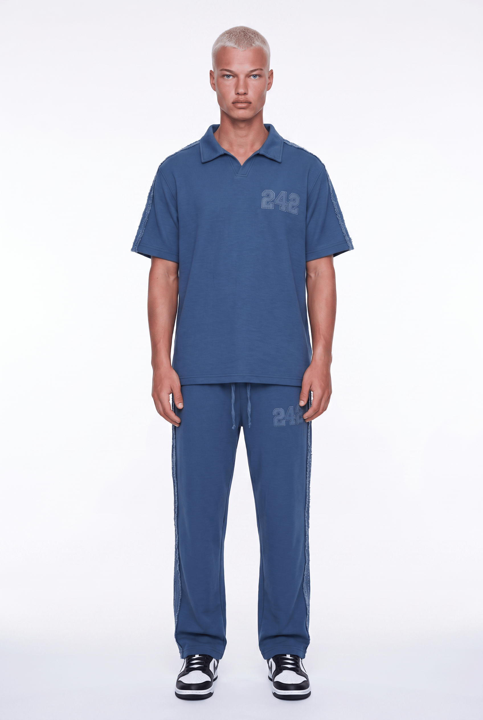 Erkek 242 Şerit Detaylı Regular Fit Eşofman Takımı Lacivert