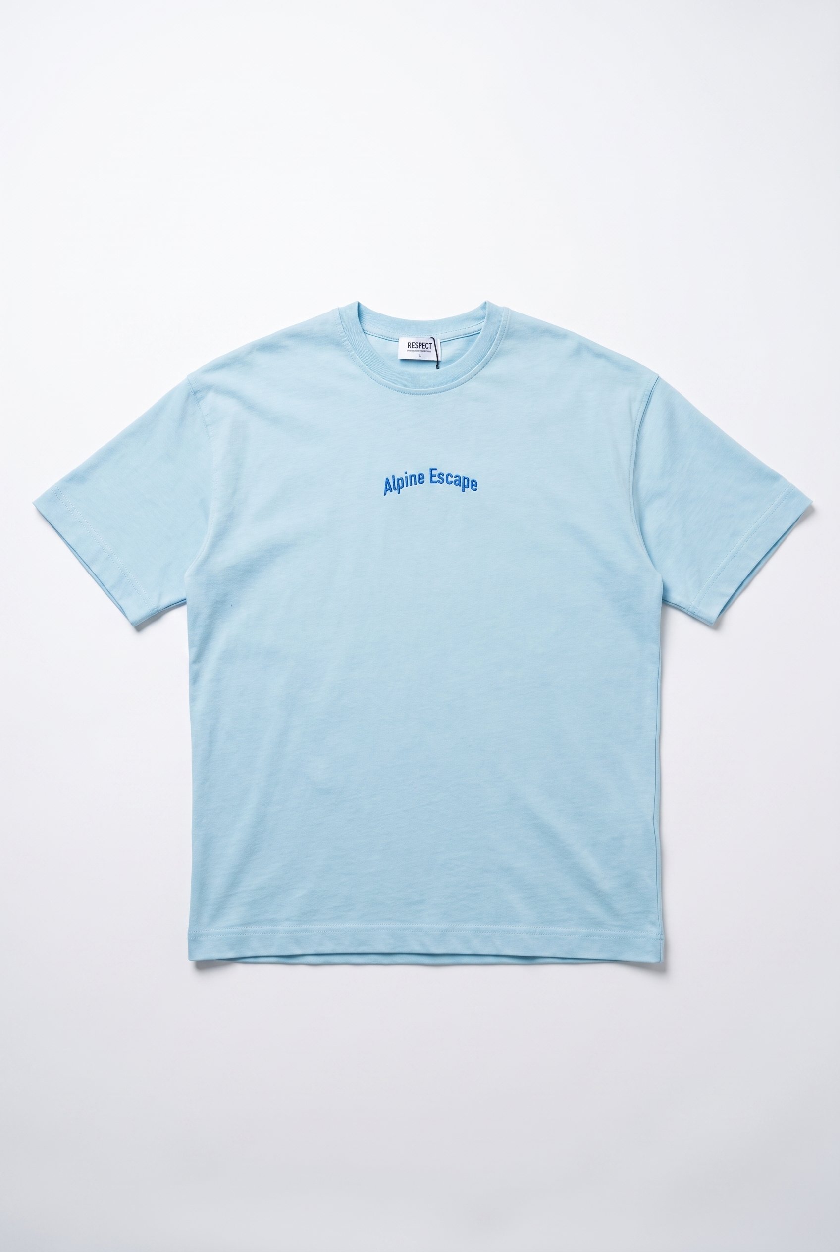 Erkek Alpine Nakışlı Oversize T-Shirt Bebe Mavi