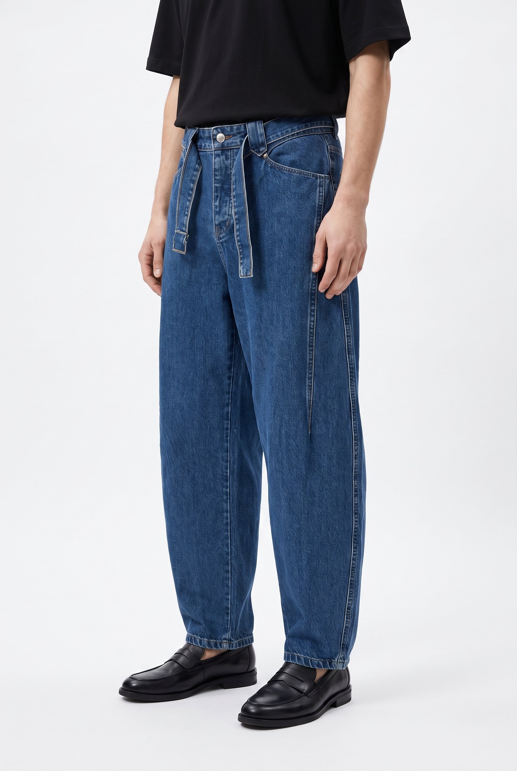 Erkek Balon Fit Jean Koyu Mavi