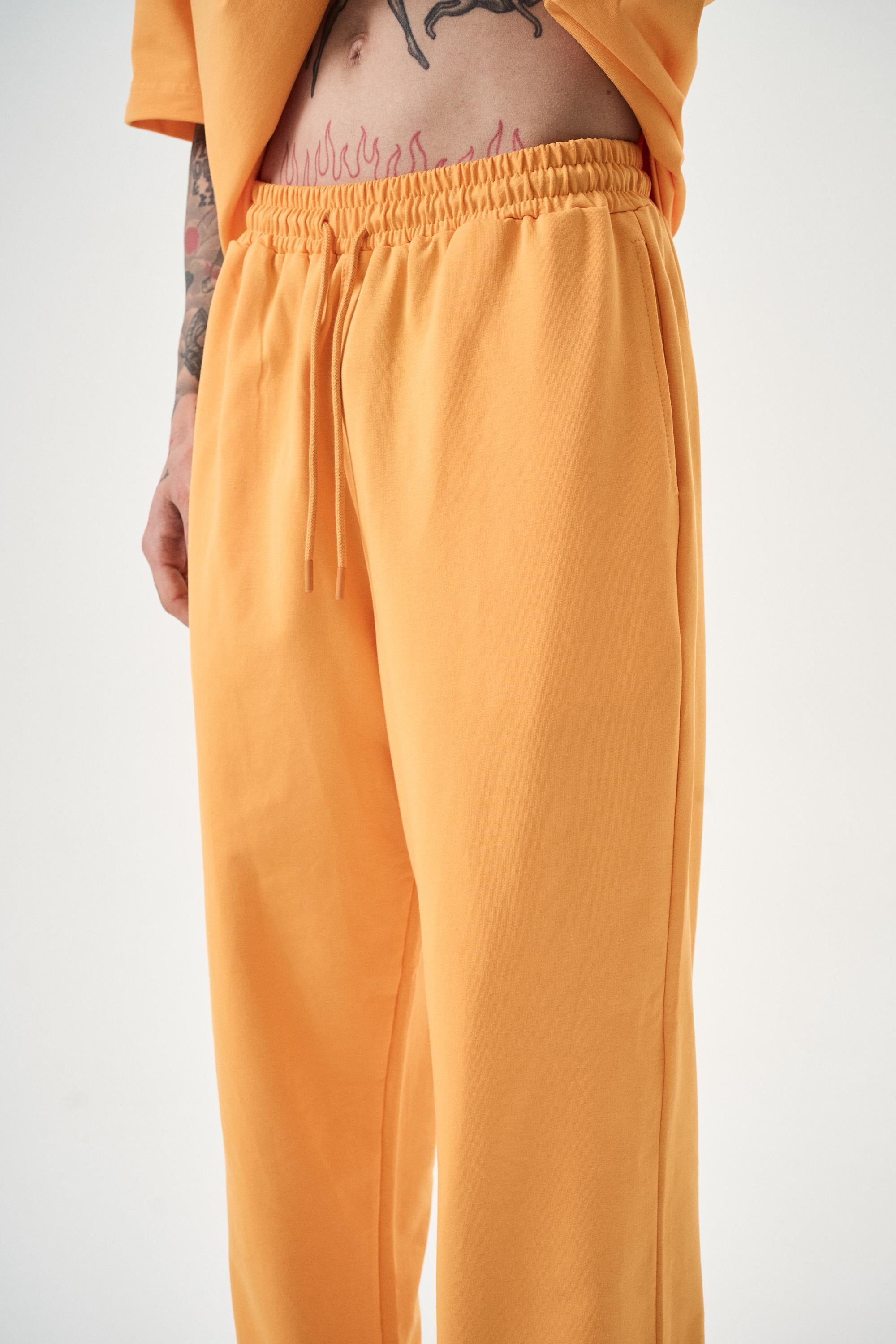 Erkek Basic Baggy Eşofman Altı Oranj