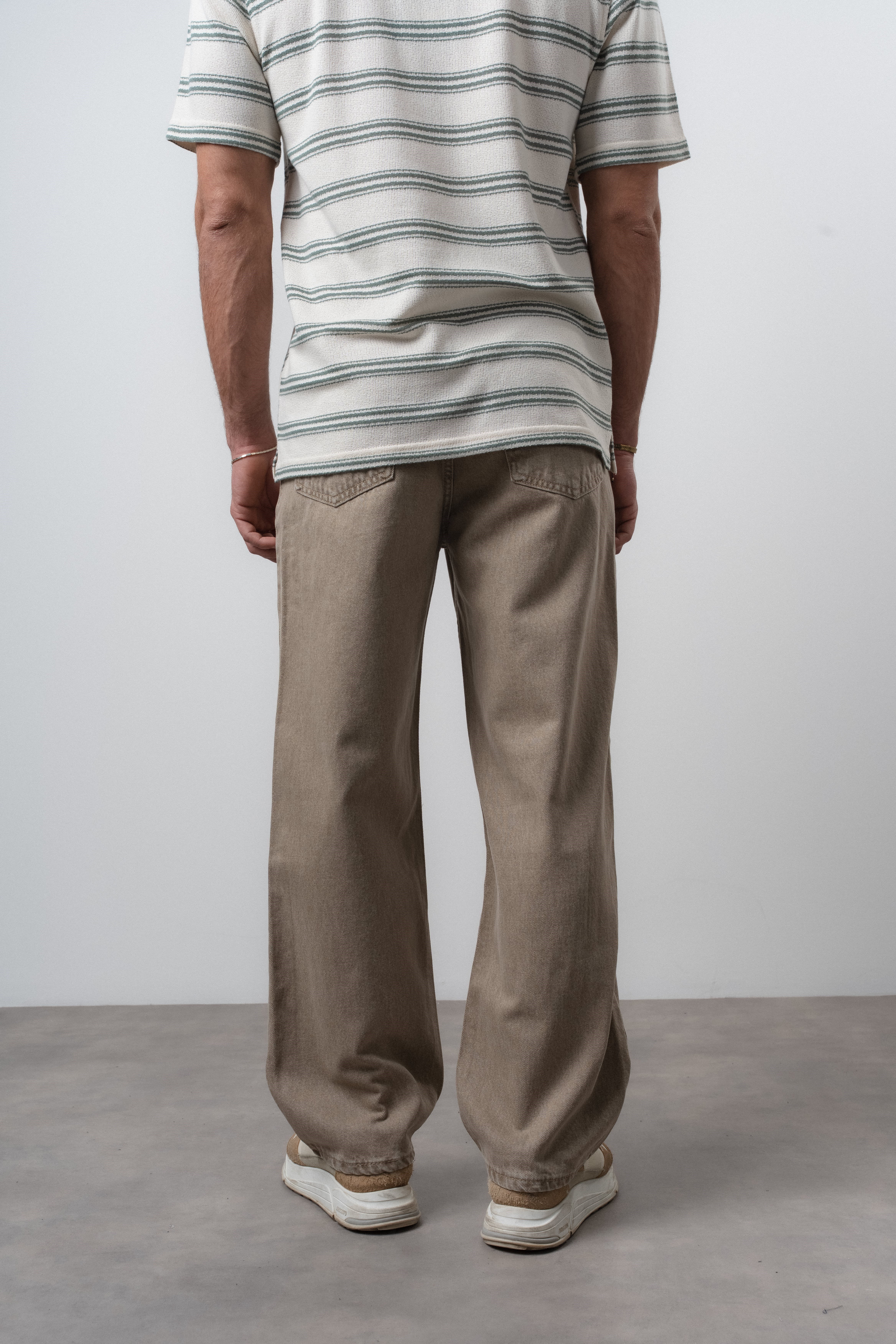 Erkek Basic Baggy Jean Bej