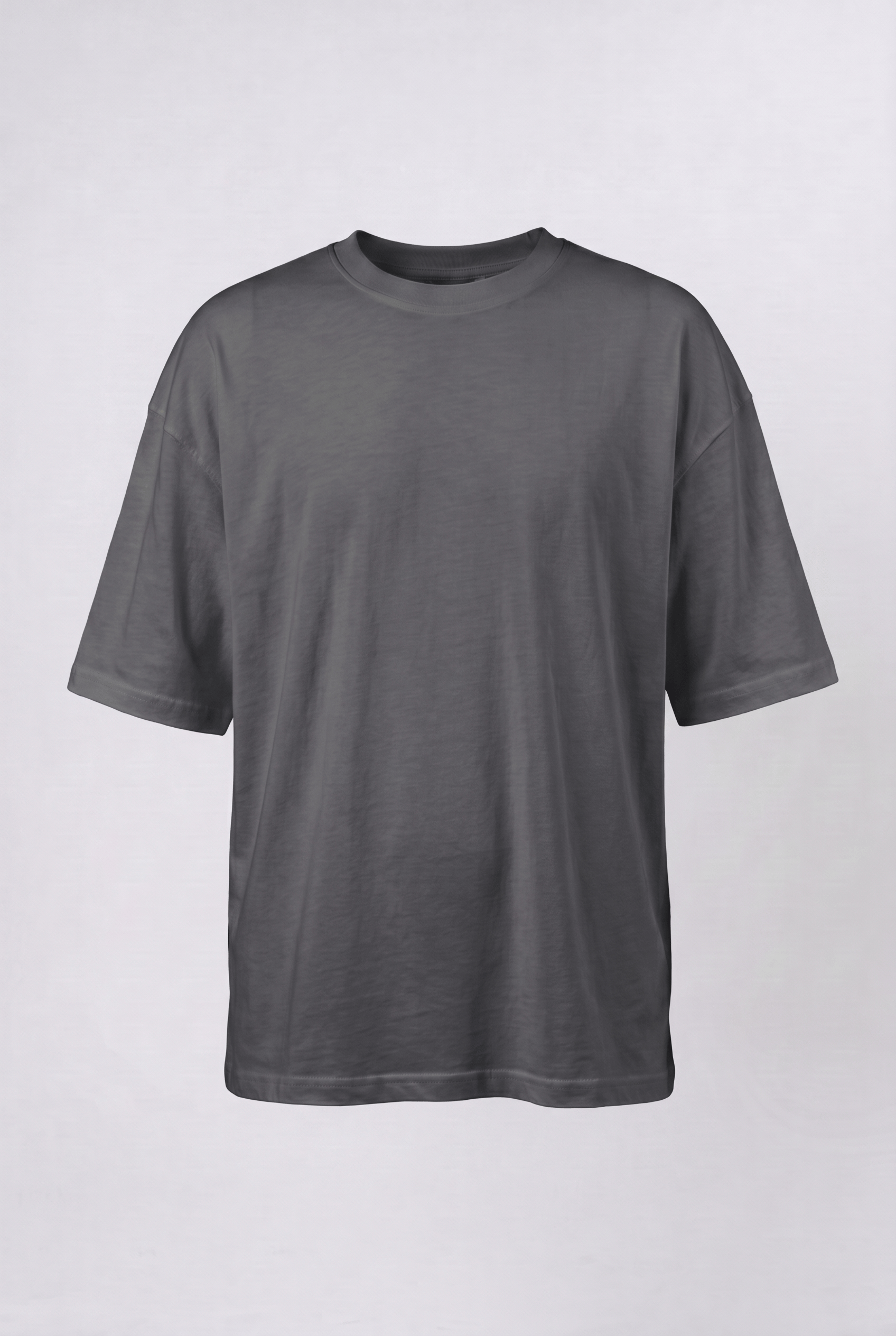 Erkek Basic Oversize T-Shirt Füme