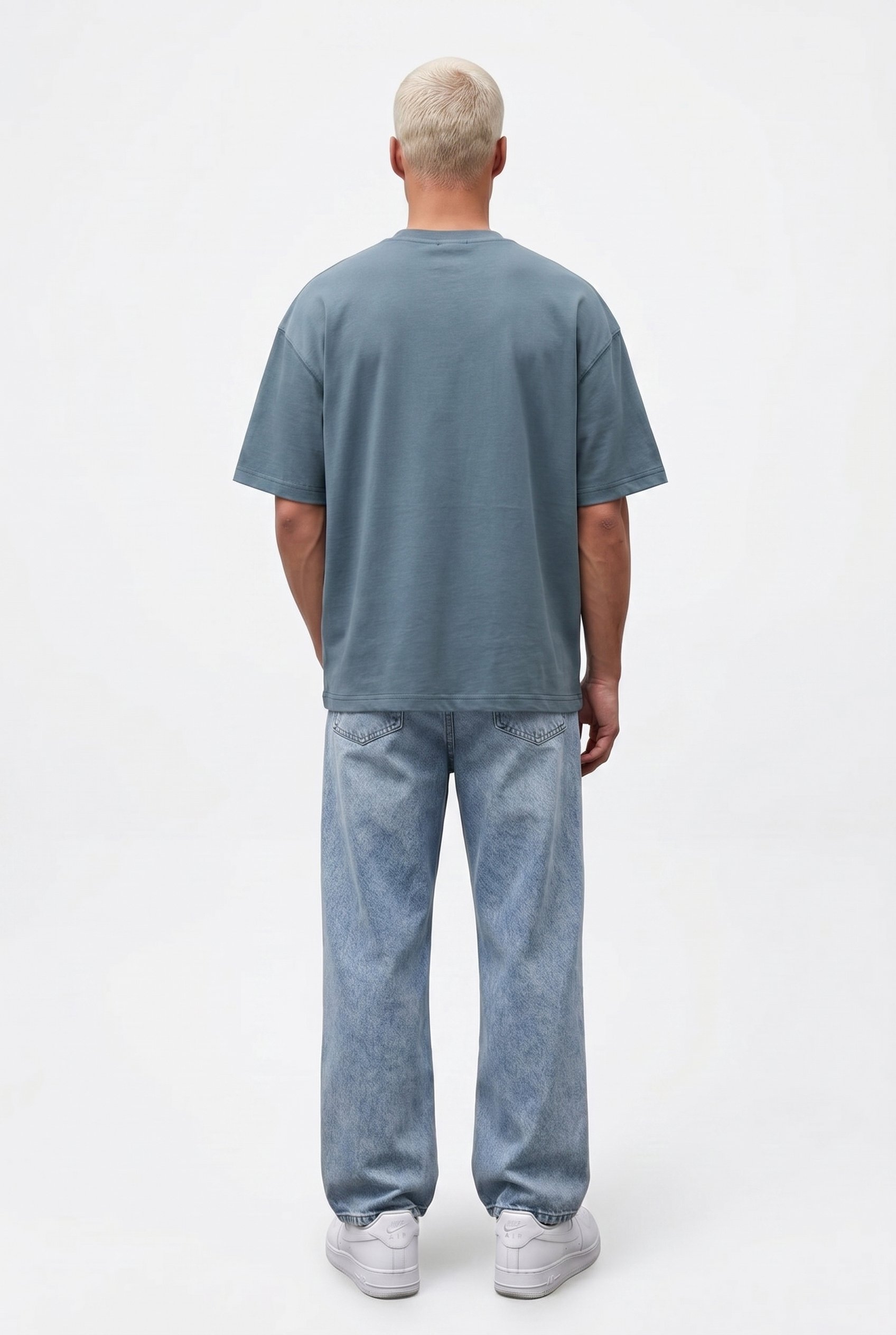 Erkek Basic Oversize T-Shirt Petrol