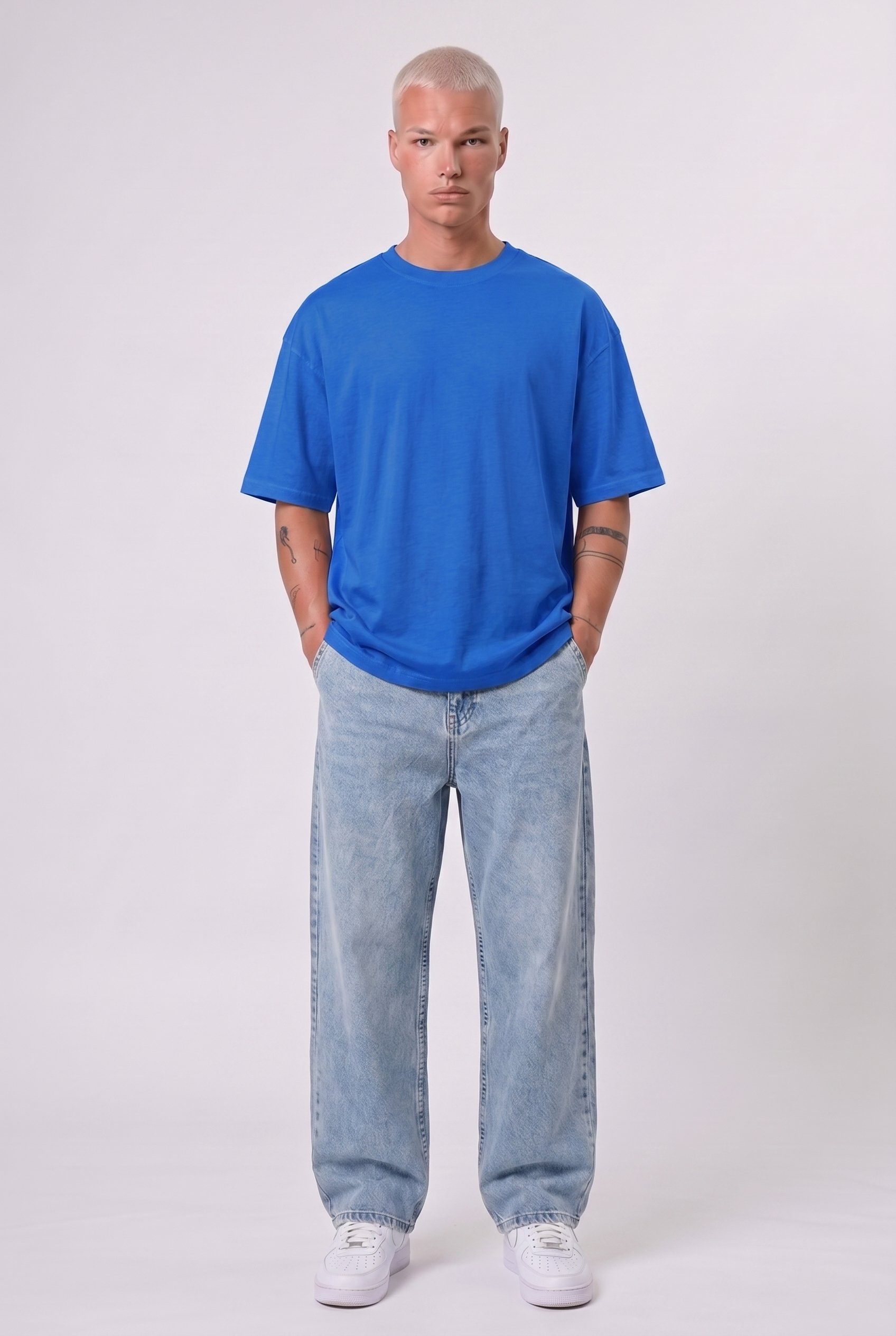 Erkek Basic Oversize T-Shirt Saks