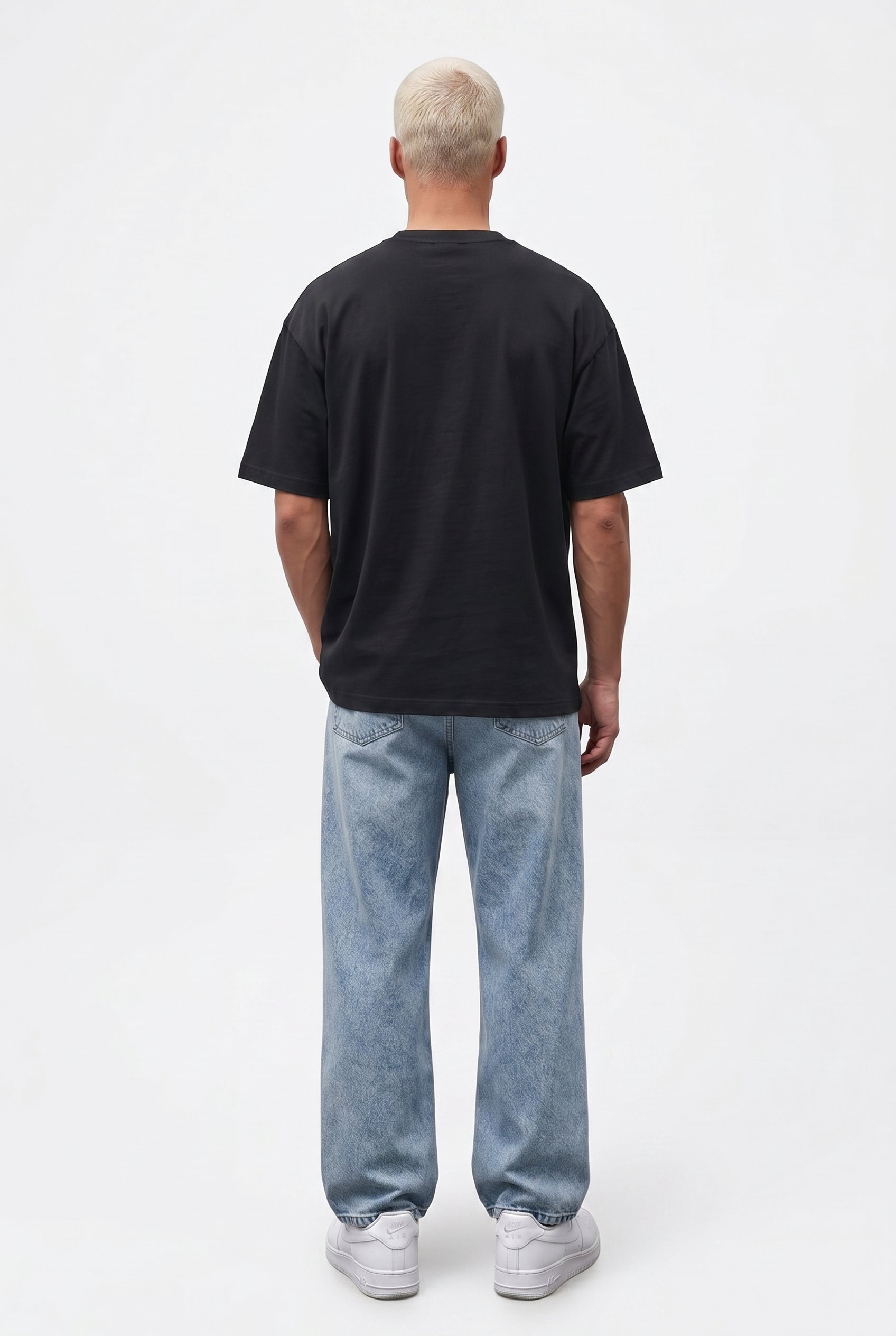 Erkek Basic Oversize T-Shirt Siyah