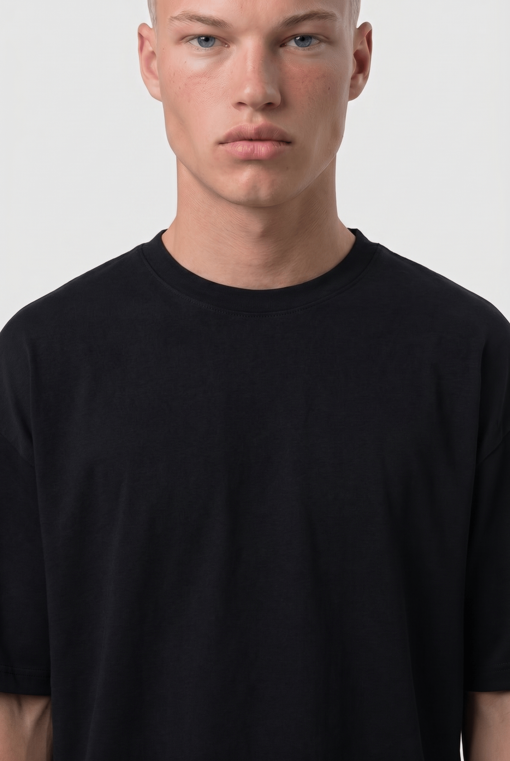 Erkek Basic Oversize T-Shirt Siyah