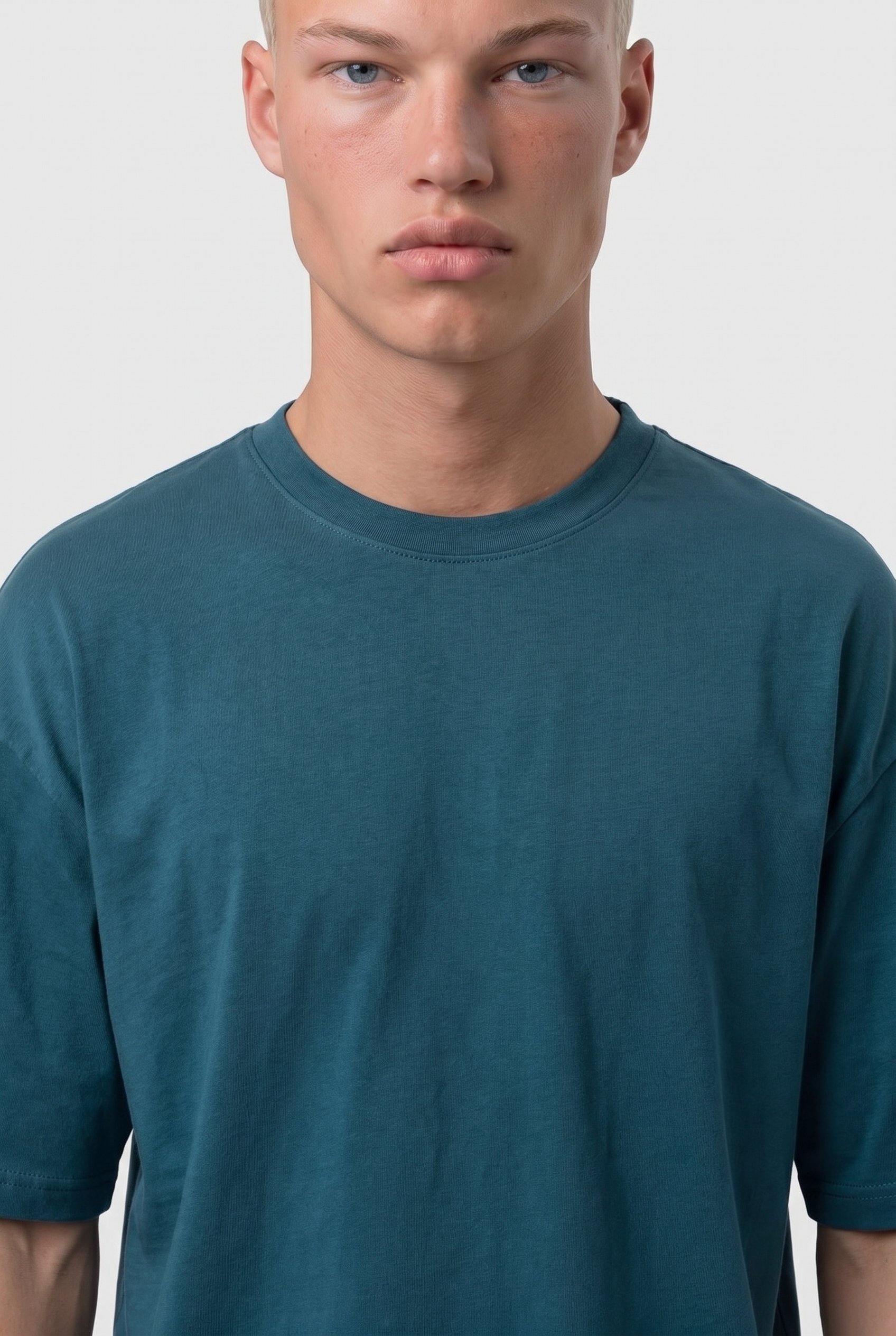 Erkek Basic Oversize T-Shirt Zümrüt