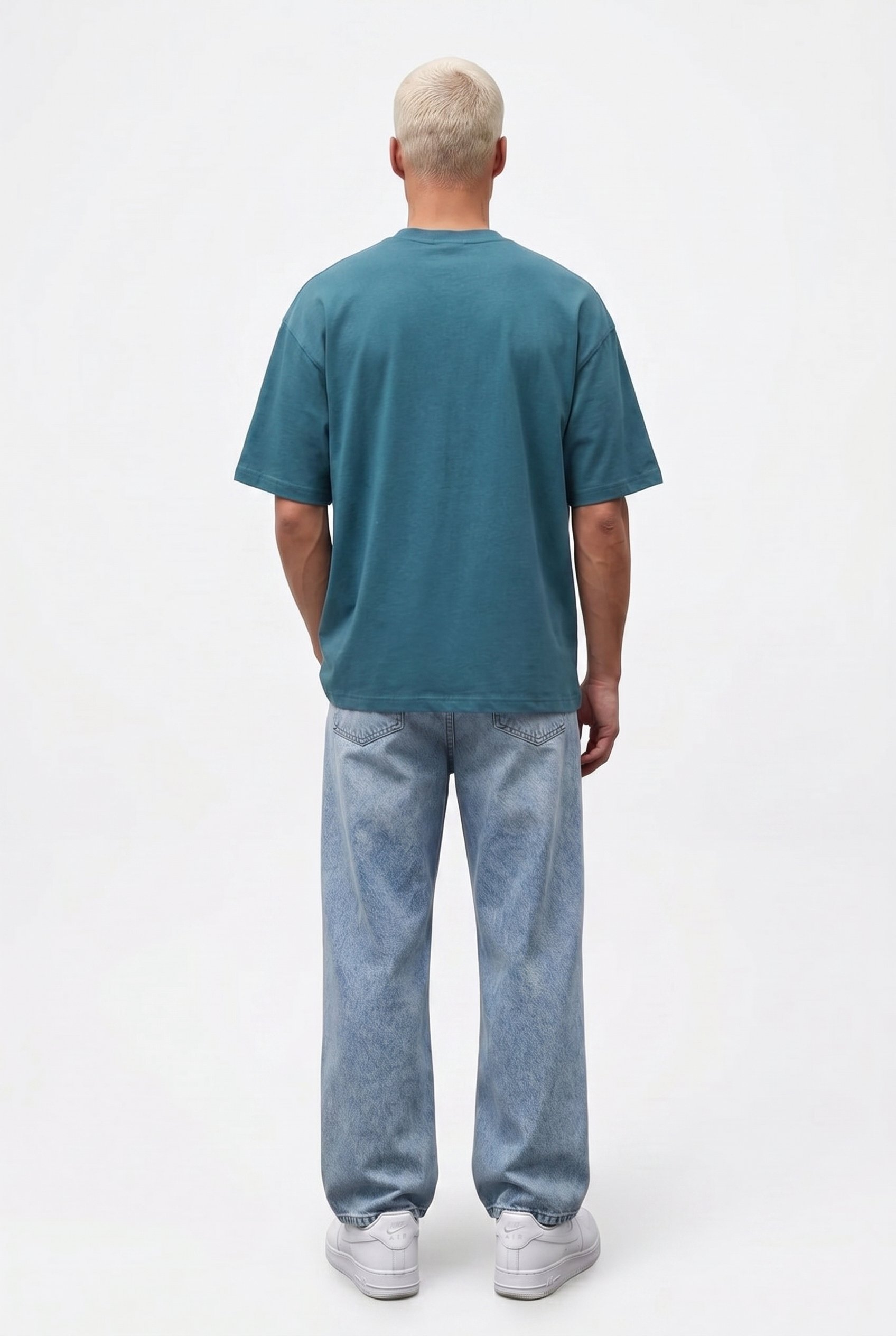 Erkek Basic Oversize T-Shirt Zümrüt