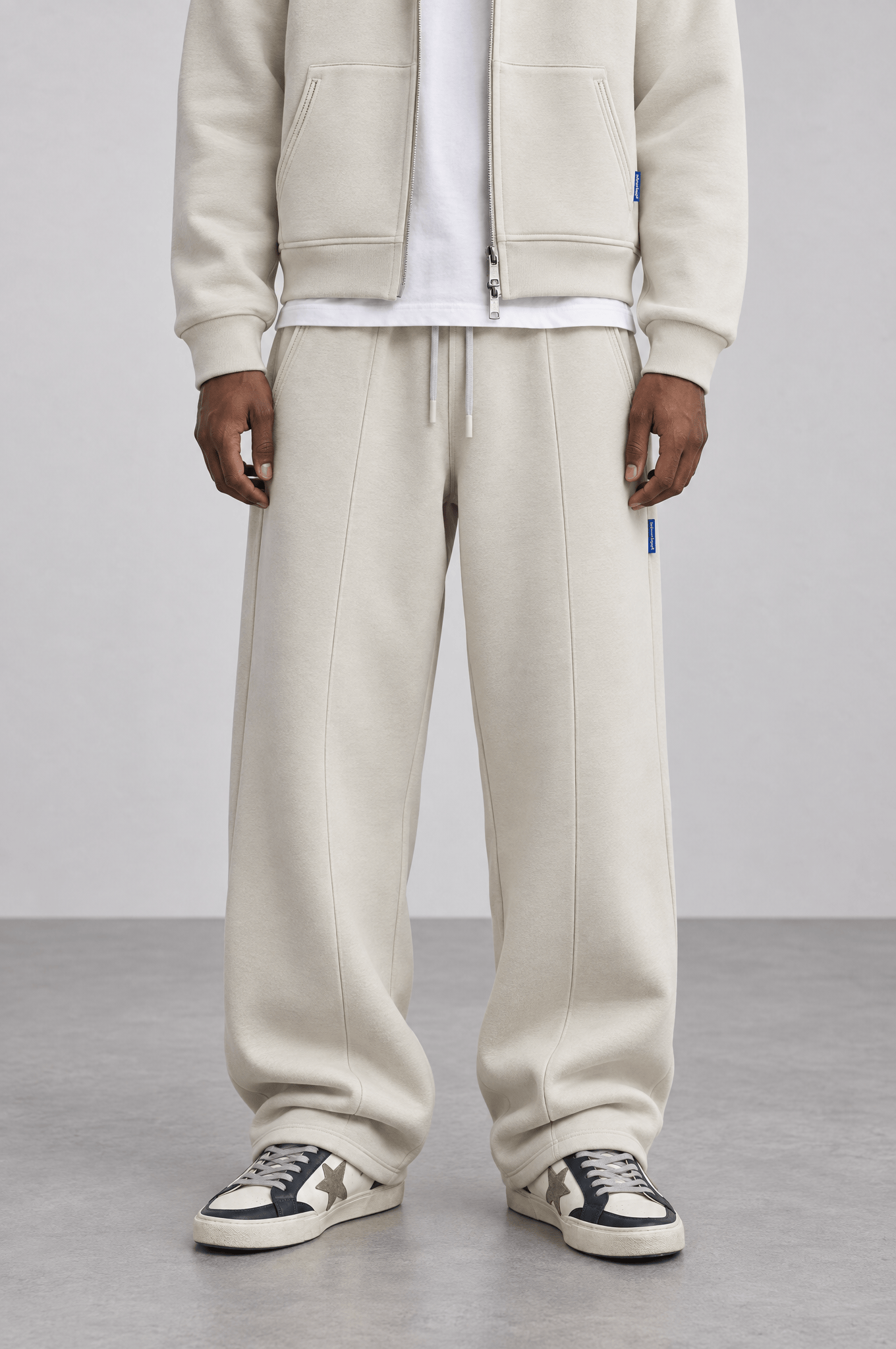 Erkek Basic Panda Baggy Eşofman Altı Bej