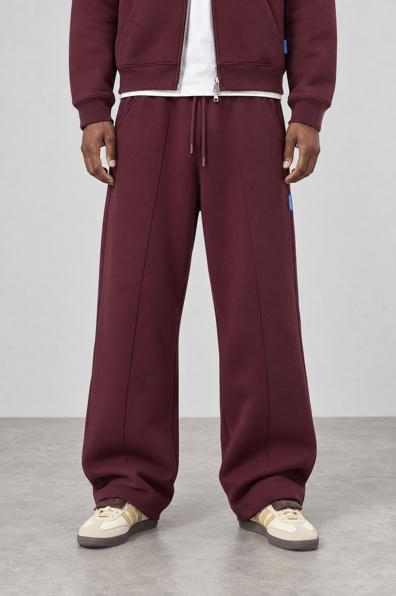 Erkek Basic Panda Baggy Eşofman Altı Bordo