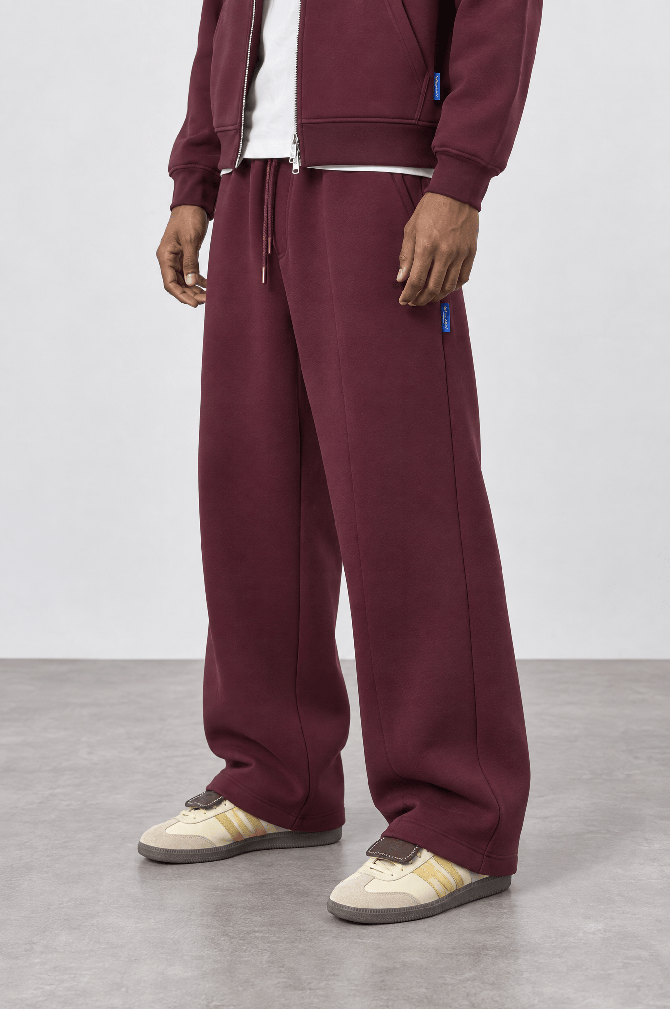 Erkek Basic Panda Baggy Eşofman Altı Bordo
