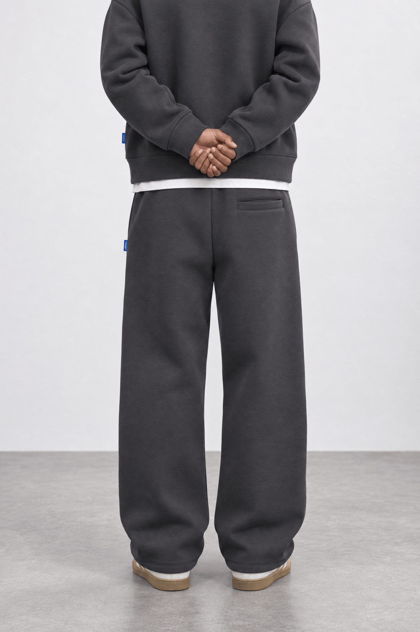Erkek Basic Panda Baggy Eşofman Altı Füme