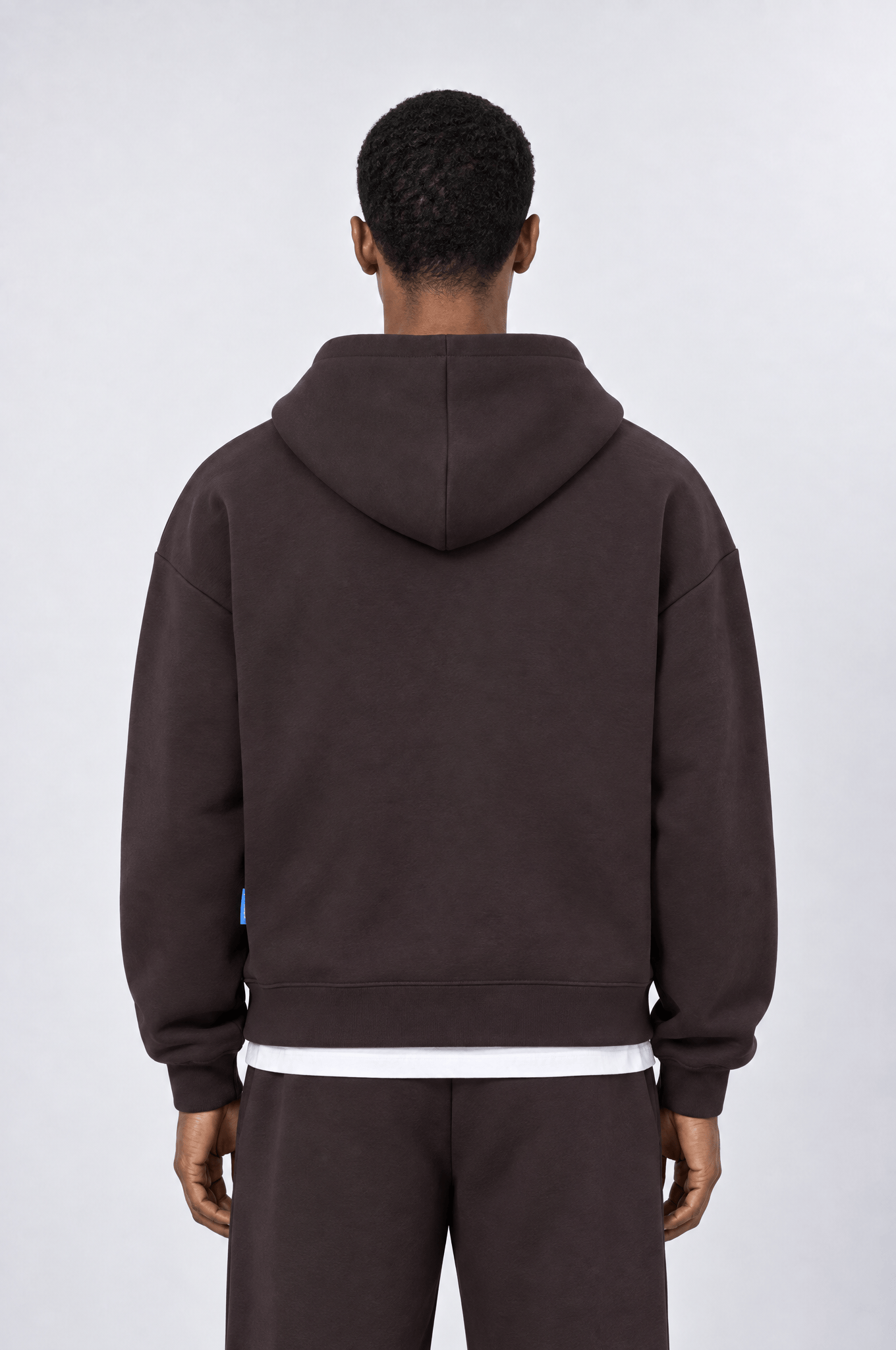 Erkek Basic Panda Oversize Zip Kahve