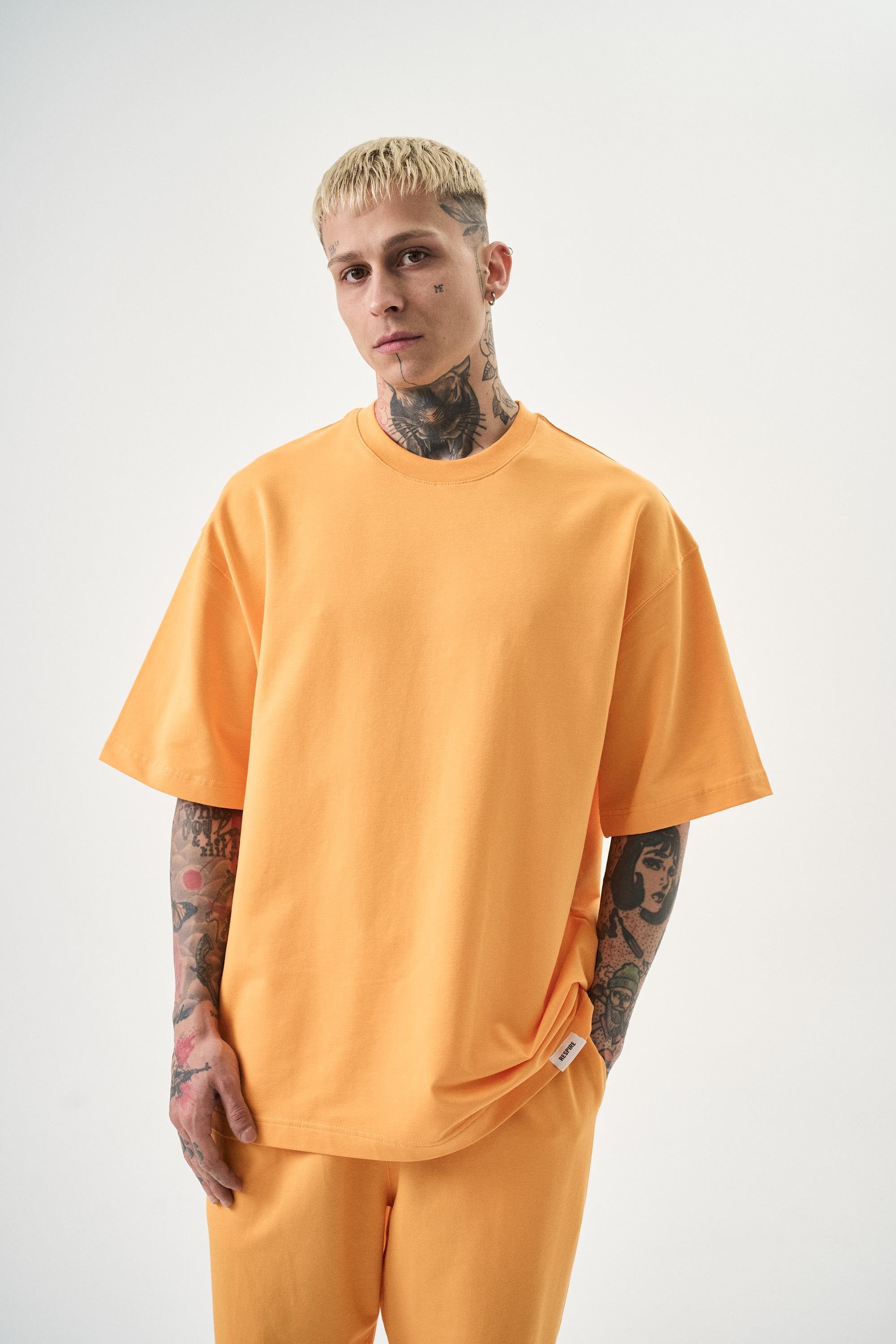 Erkek Basic T-Shirt Oranj