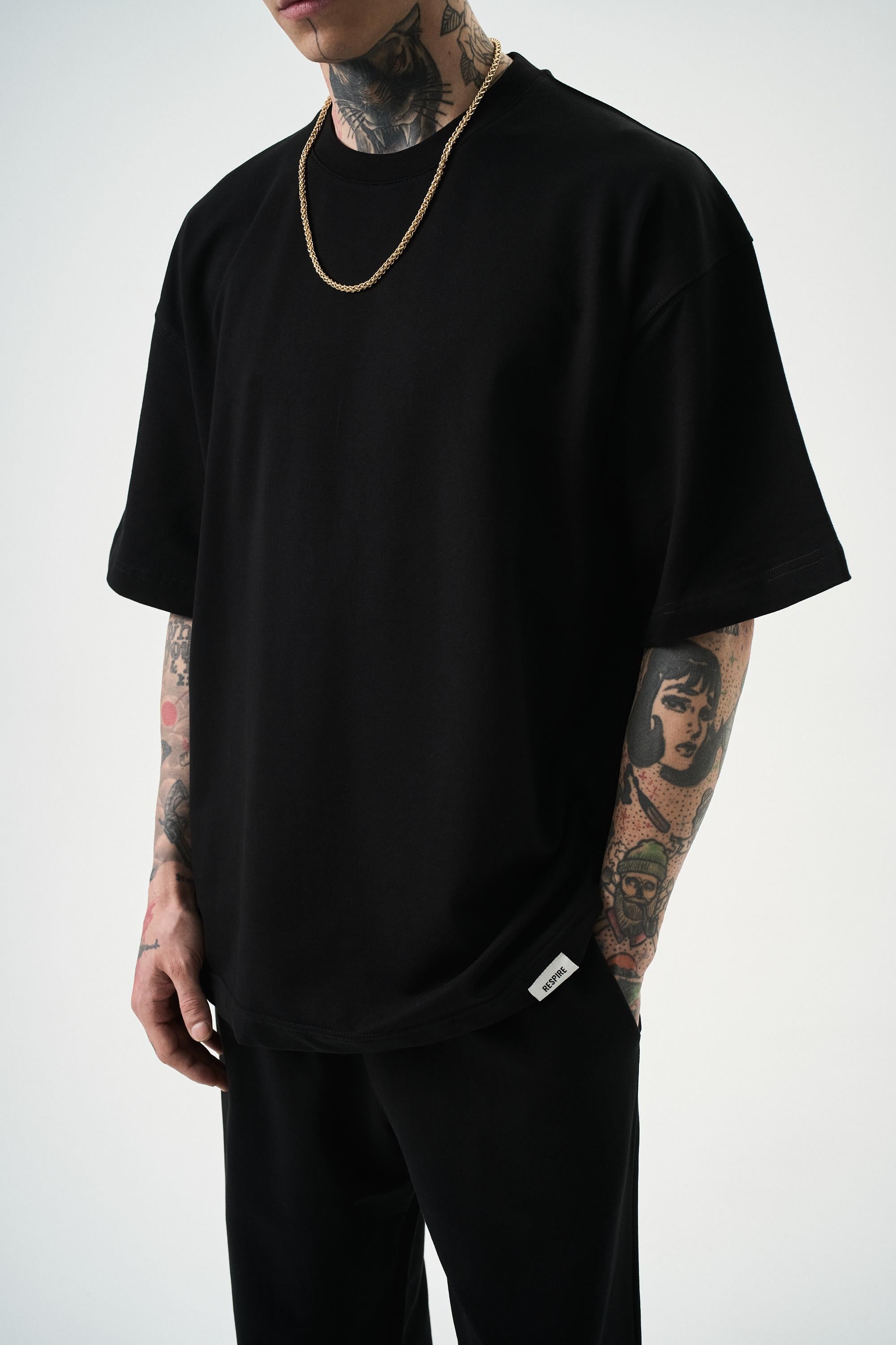 Erkek Basic T-Shirt Siyah