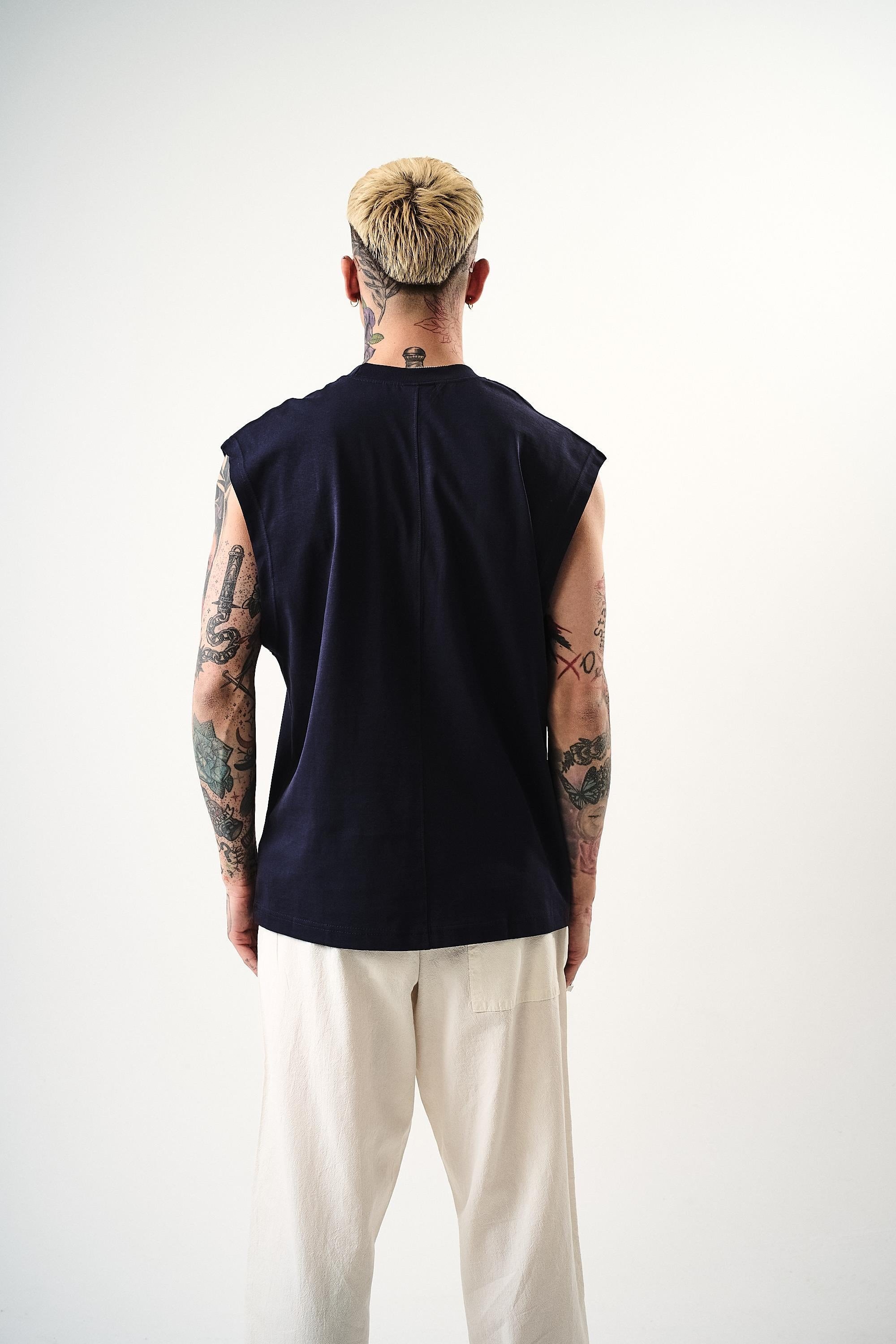 Erkek Basic Tank Top Atlet İndigo