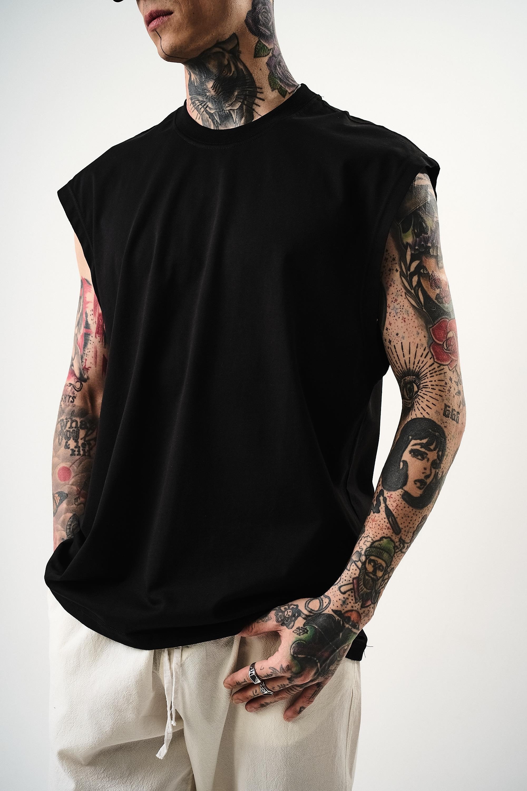 Erkek Basic Tank Top Atlet Siyah