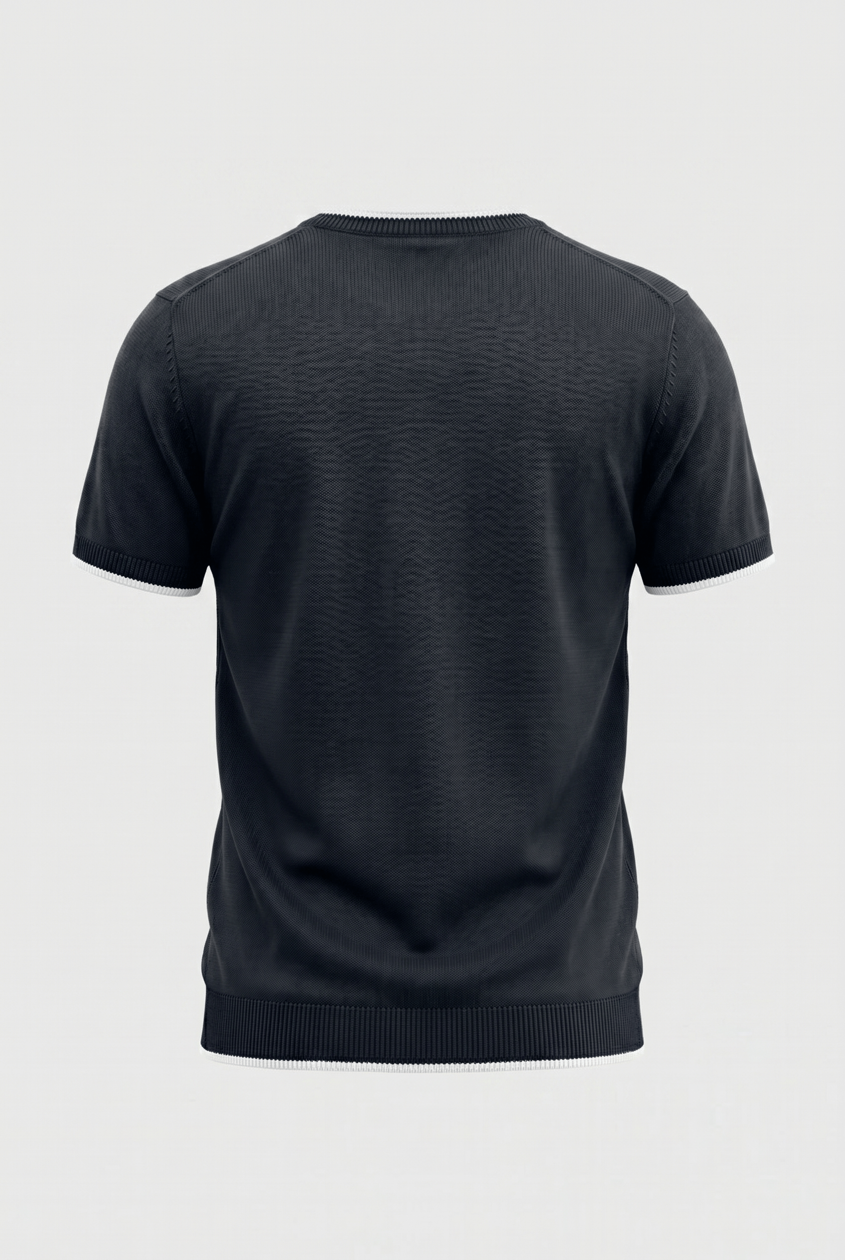 Erkek Bisiklet Yaka Regular Fit Triko T-Shirt Siyah
