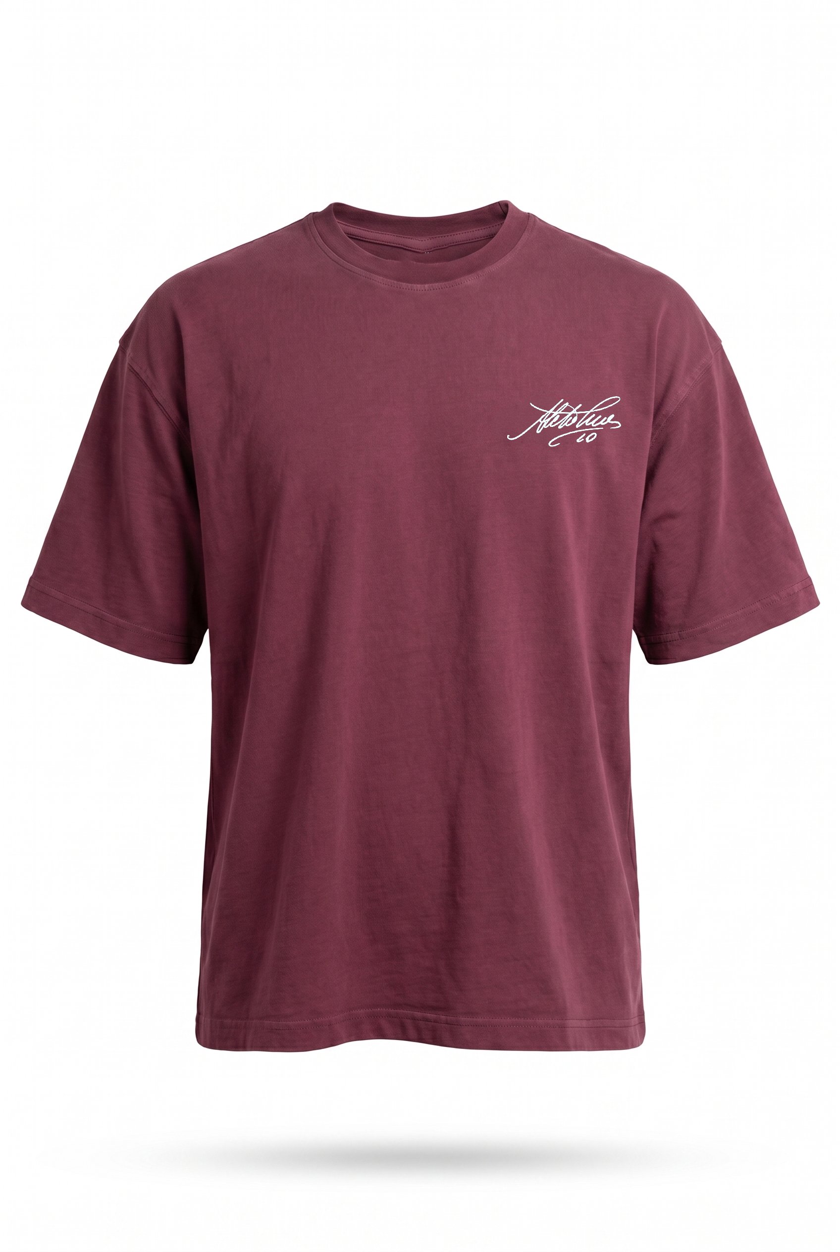 Erkek Del Piero Baskılı Oversize T-Shirt Bordo