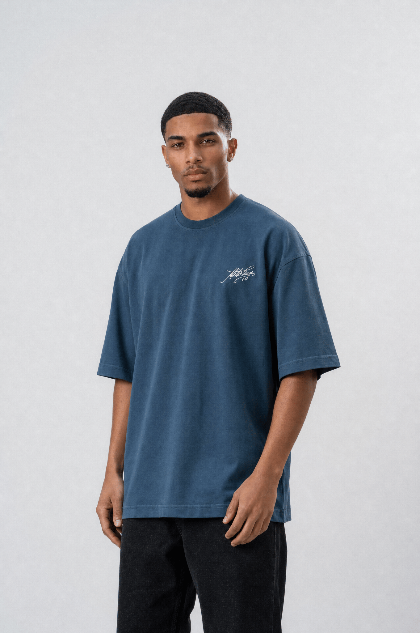Erkek Del Piero Baskılı Oversize T-Shirt Petrol