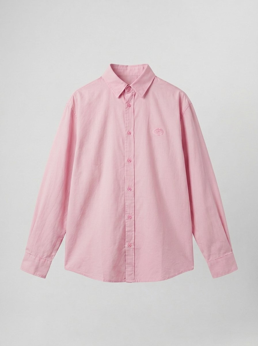 Erkek Dokulu Dolgun Oversize Gömlek Pembe