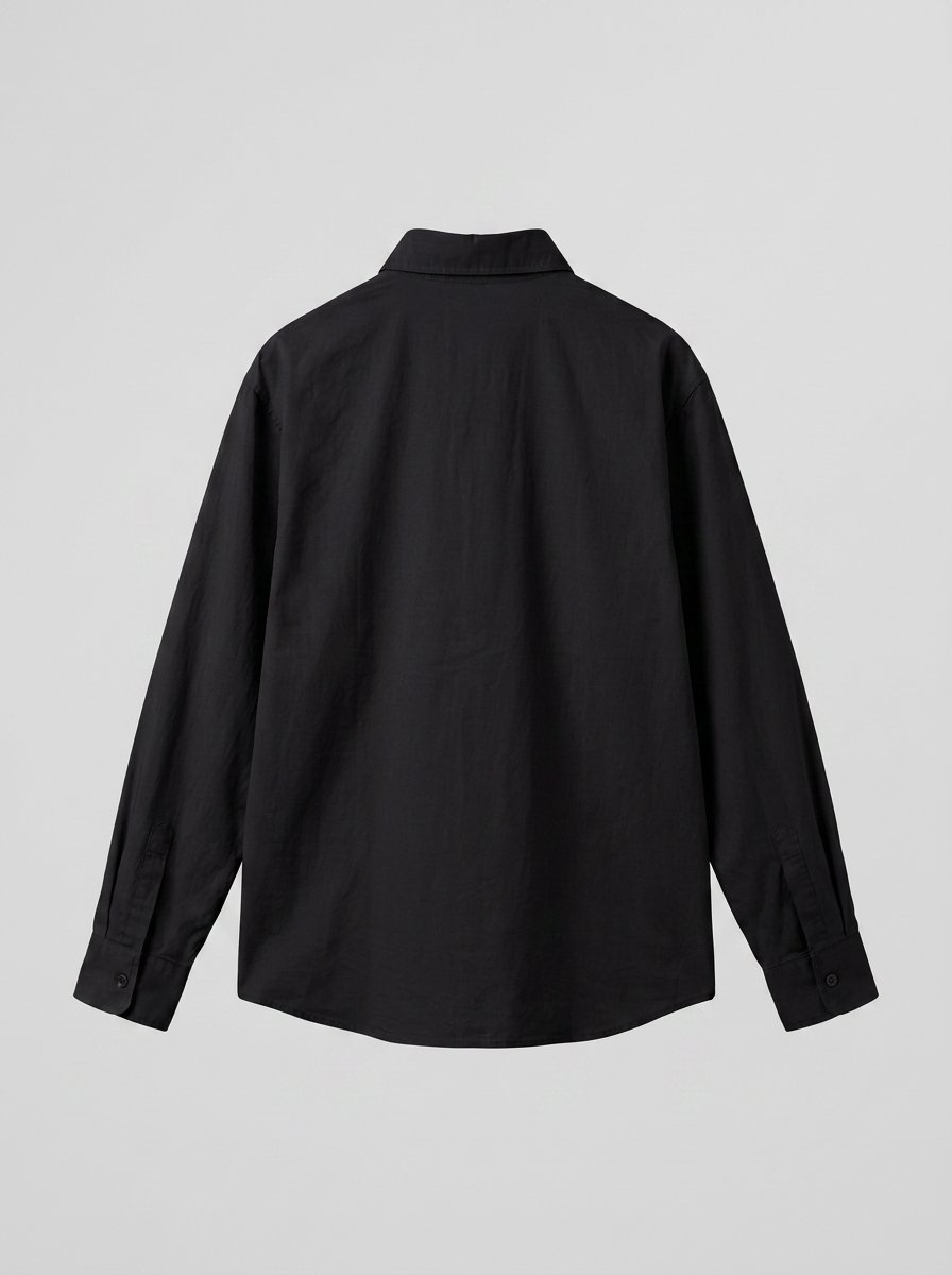 Erkek Dokulu Dolgun Oversize Gömlek Siyah