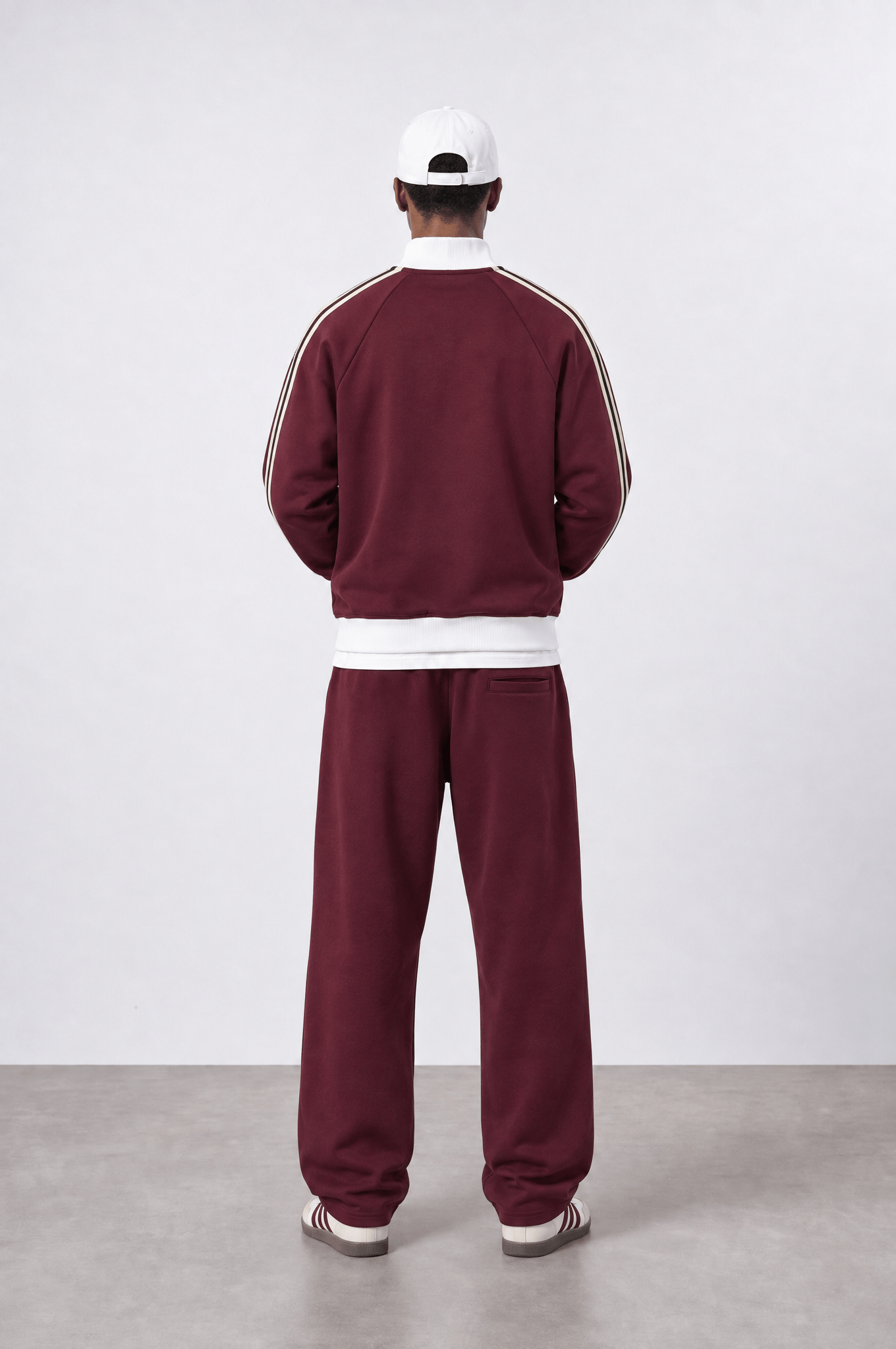 Erkek Far From Basic Şerit Detaylı Doubleface Eşofman Takımı Bordo