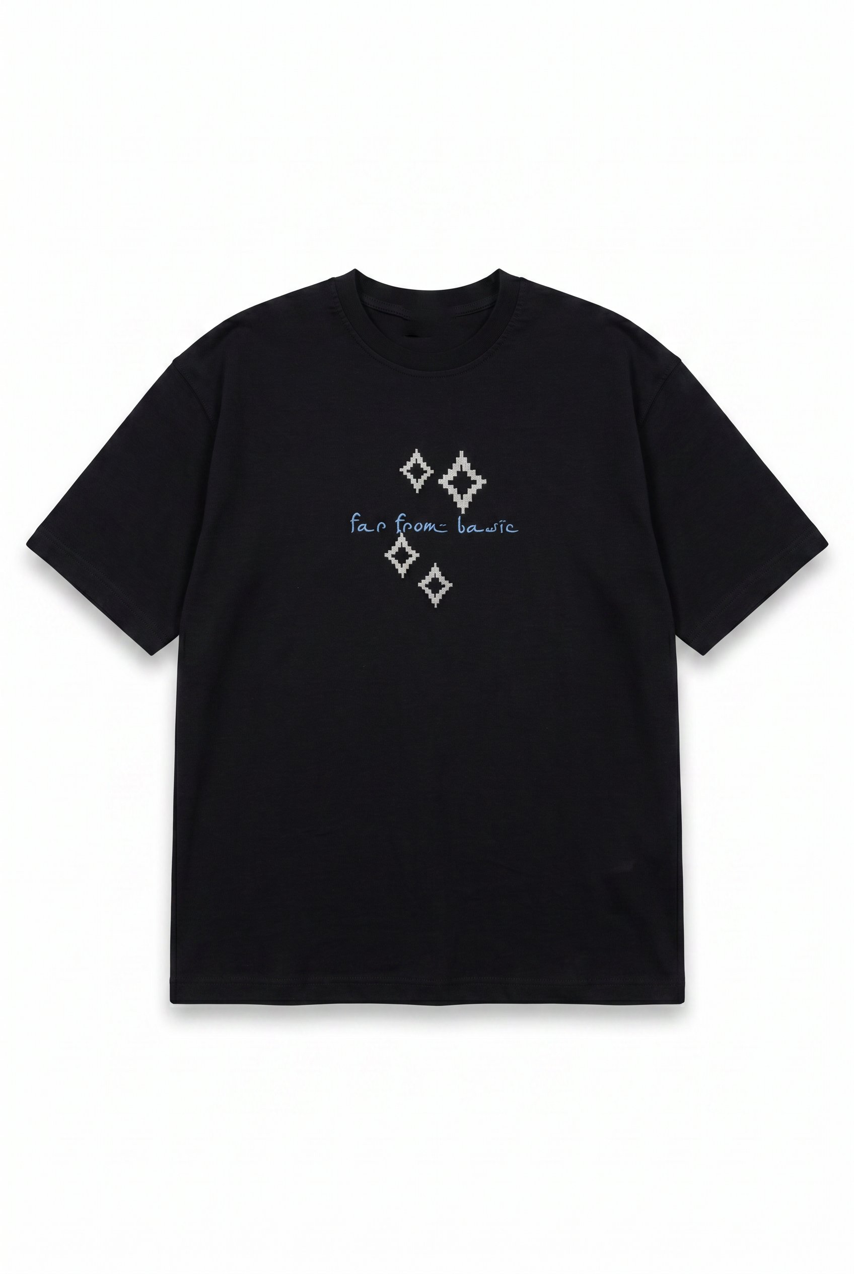 Erkek FFB Nakış Detaylı Oversize T-Shirt Siyah