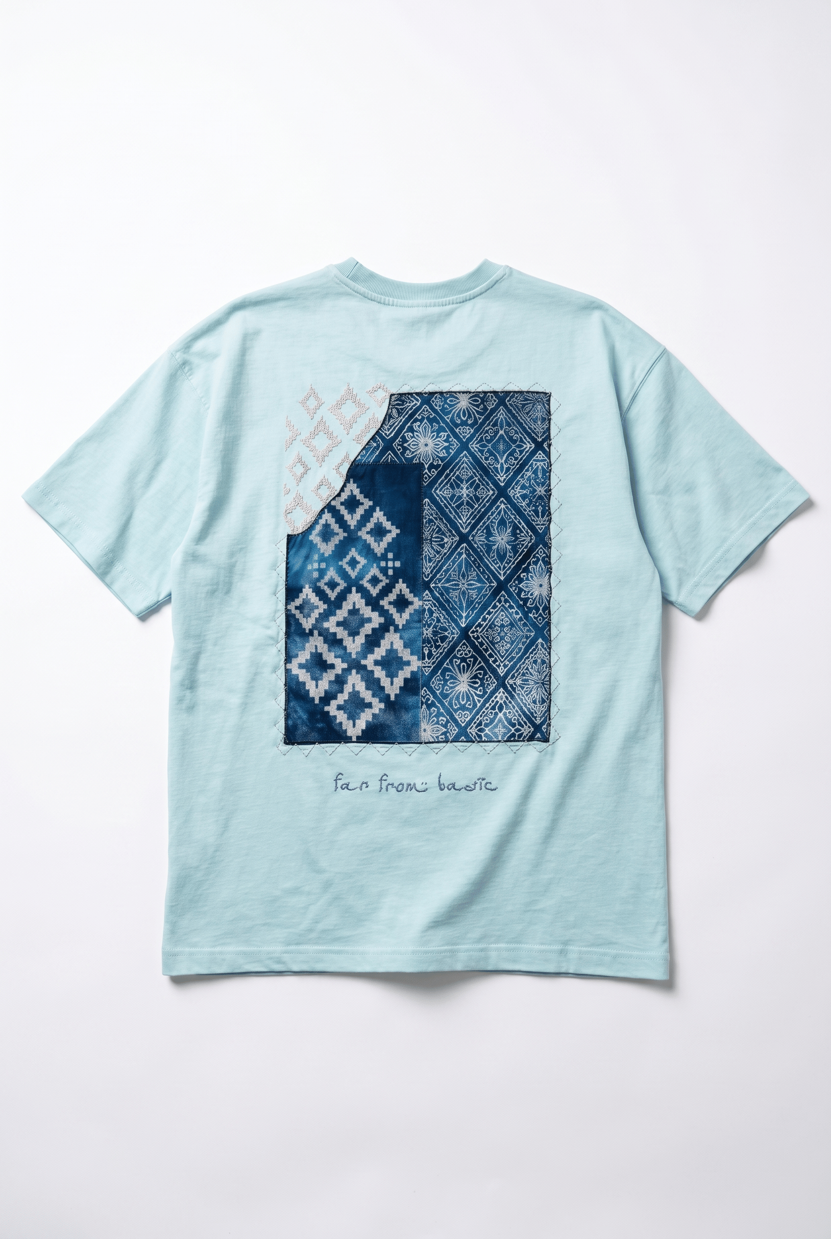Erkek FFB Nakış Detaylı Oversize T-Shirt Bebe Mavi
