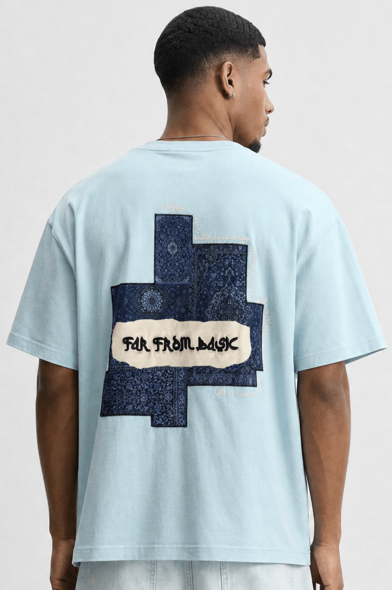 Erkek FFB Patch Oversize T-Shirt Bebe Mavi