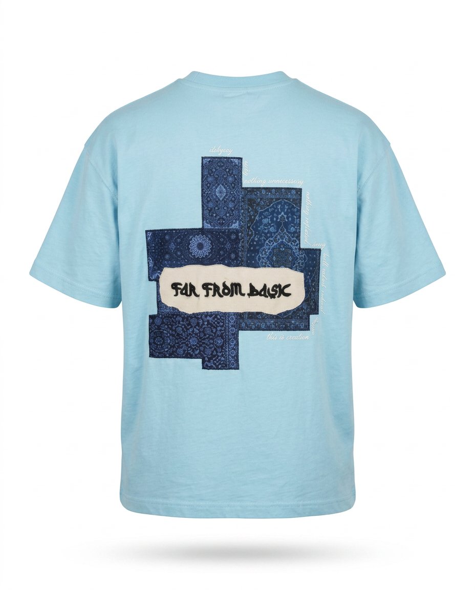 Erkek FFB Patch Oversize T-Shirt Bebe Mavi