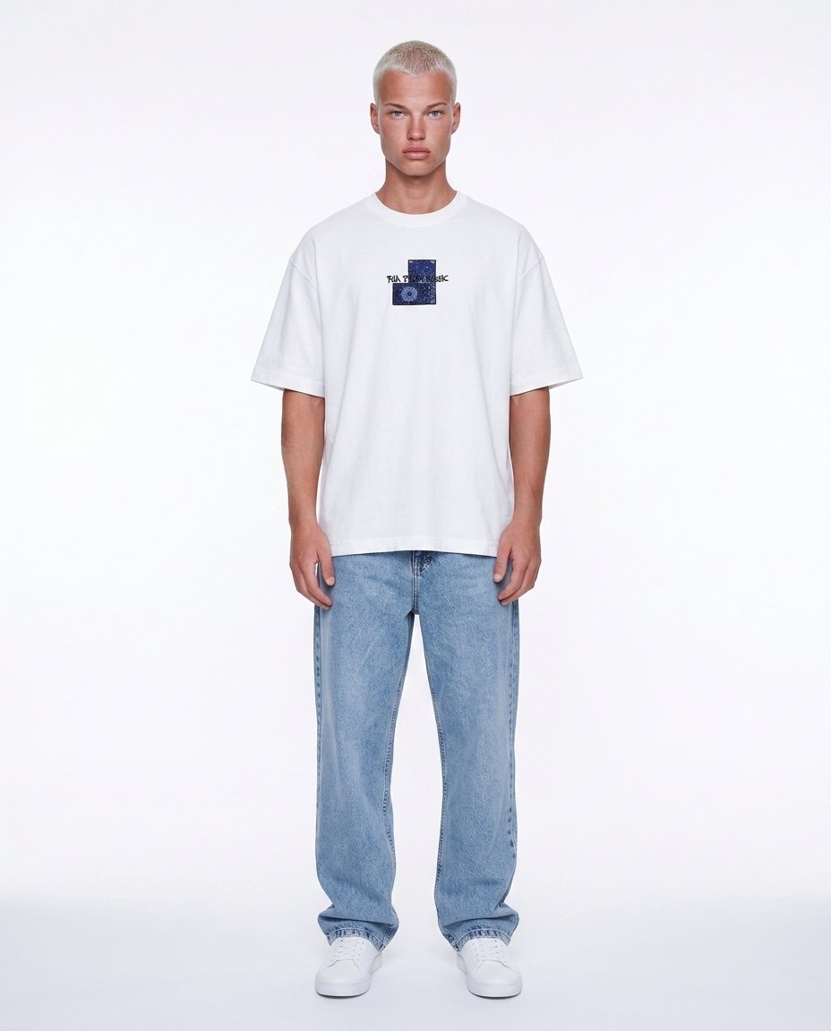 Erkek FFB Patch Oversize T-Shirt Ekru