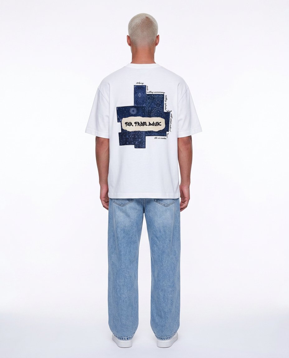 Erkek FFB Patch Oversize T-Shirt Ekru