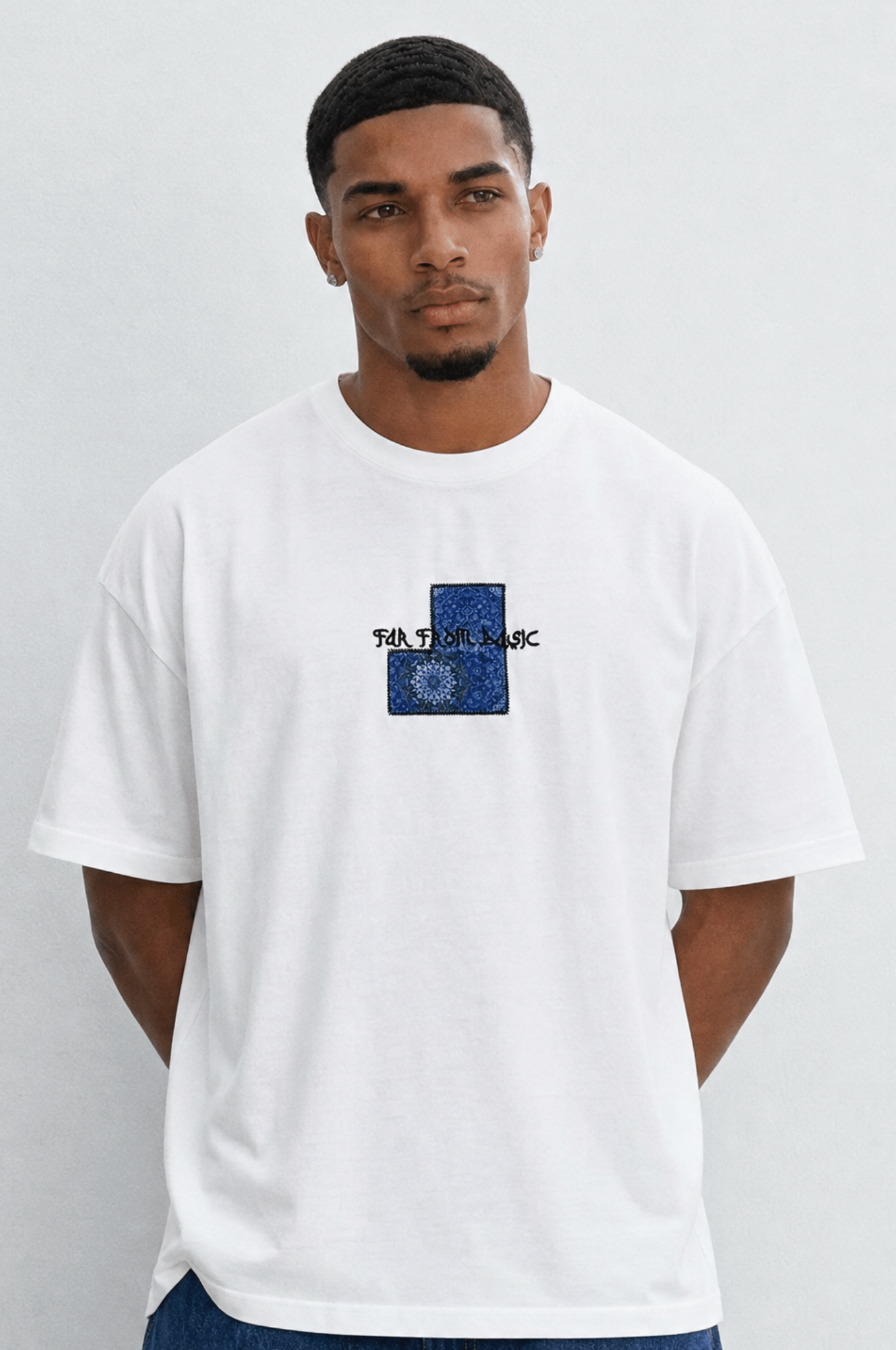 Erkek FFB Patch Oversize T-Shirt Ekru