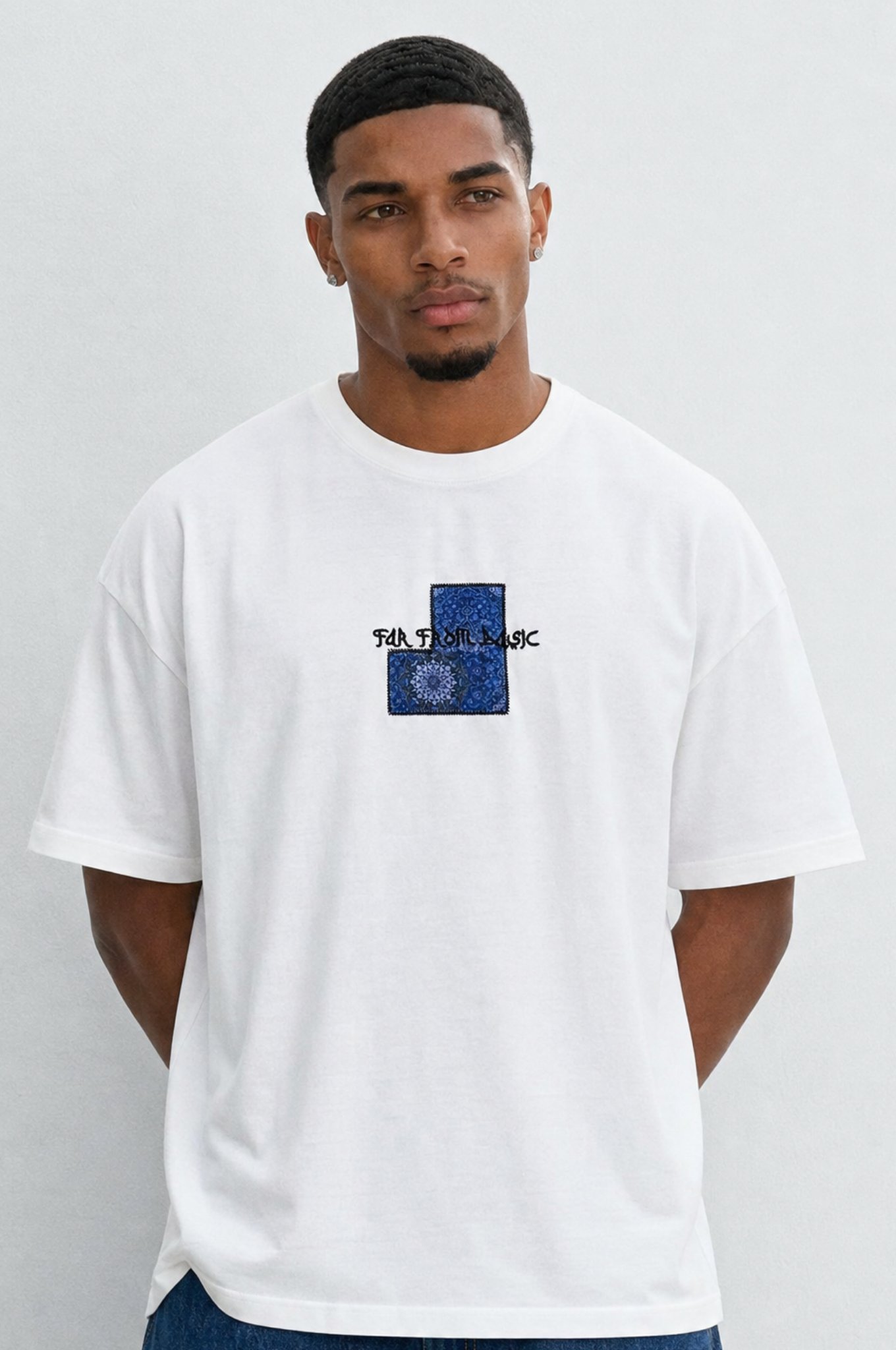 Erkek FFB Patch Oversize T-Shirt Ekru