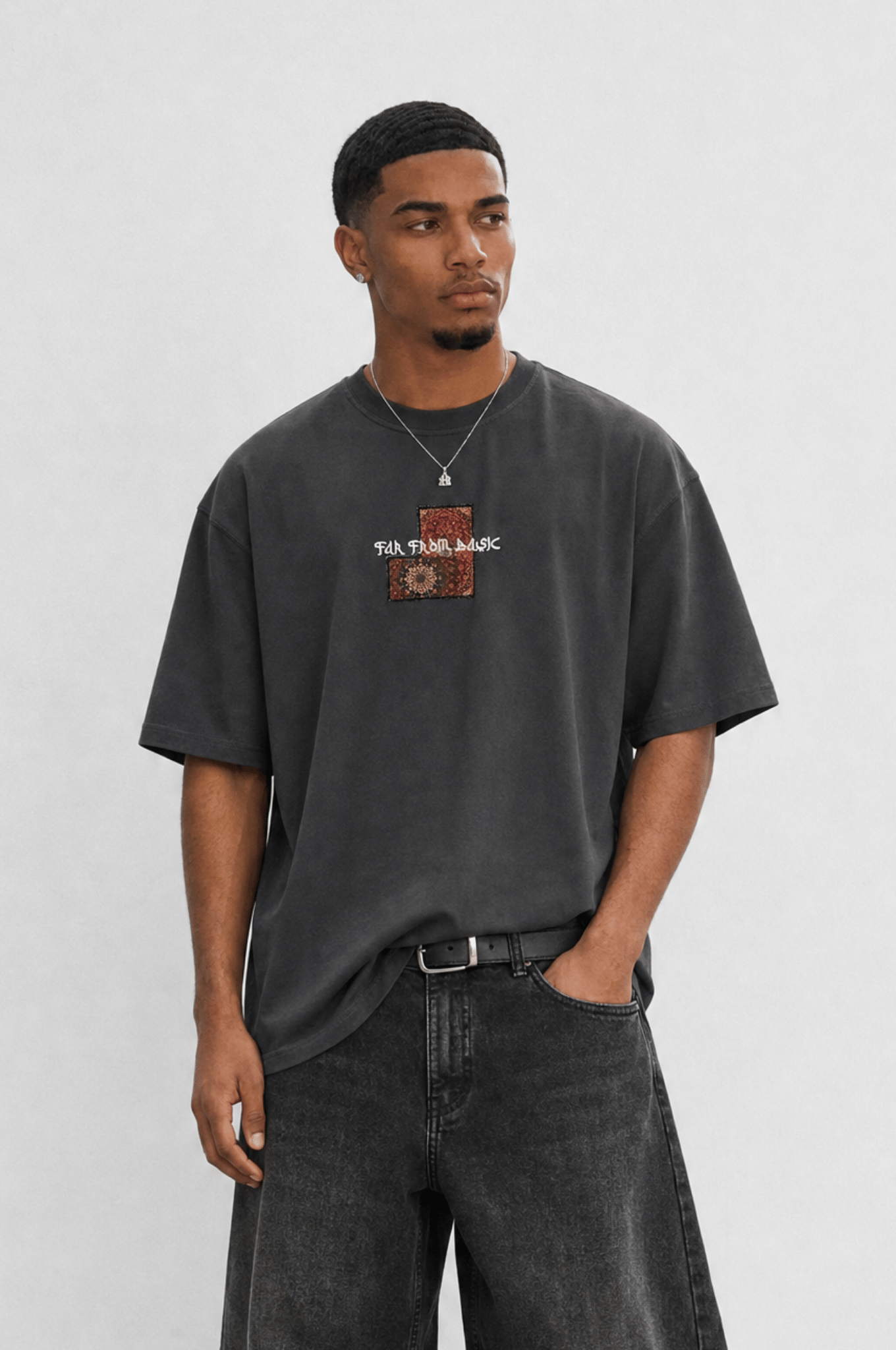 Erkek FFB Patch Oversize T-Shirt Füme