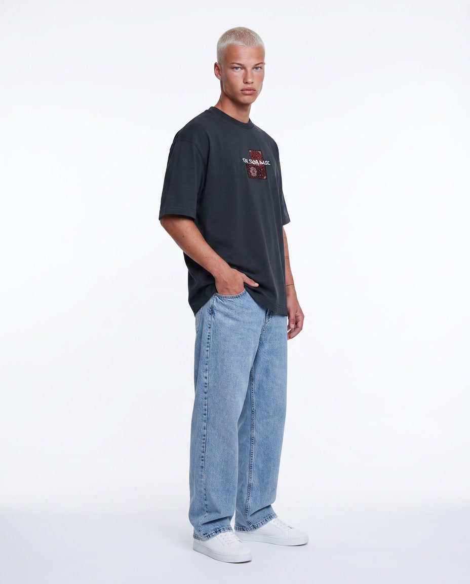 Erkek FFB Patch Oversize T-Shirt Füme