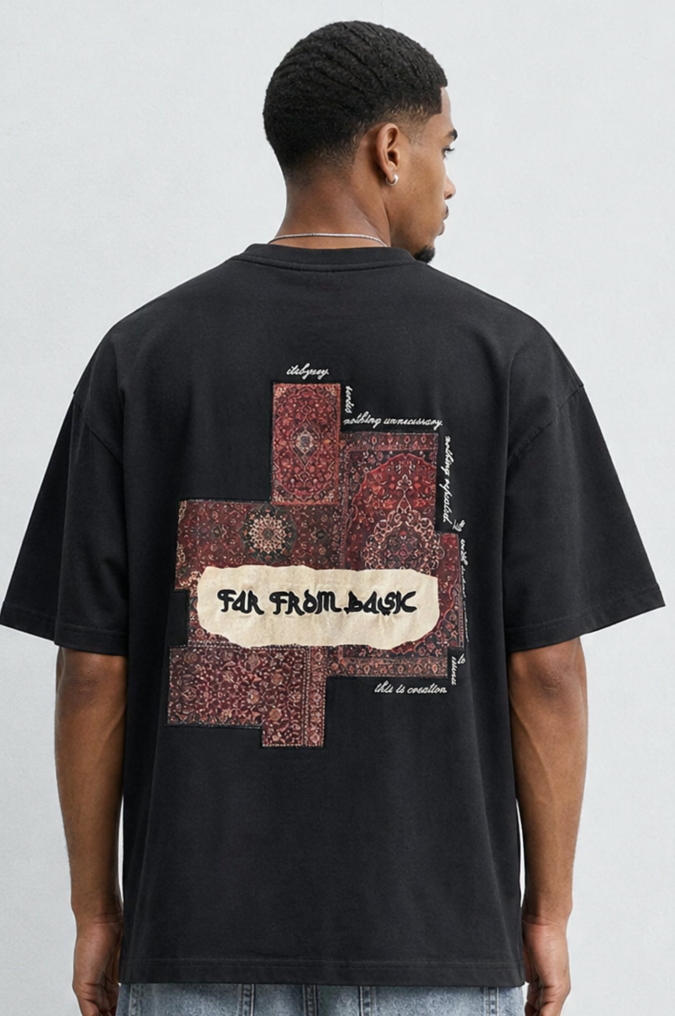 Erkek FFB Patch Oversize T-Shirt Siyah