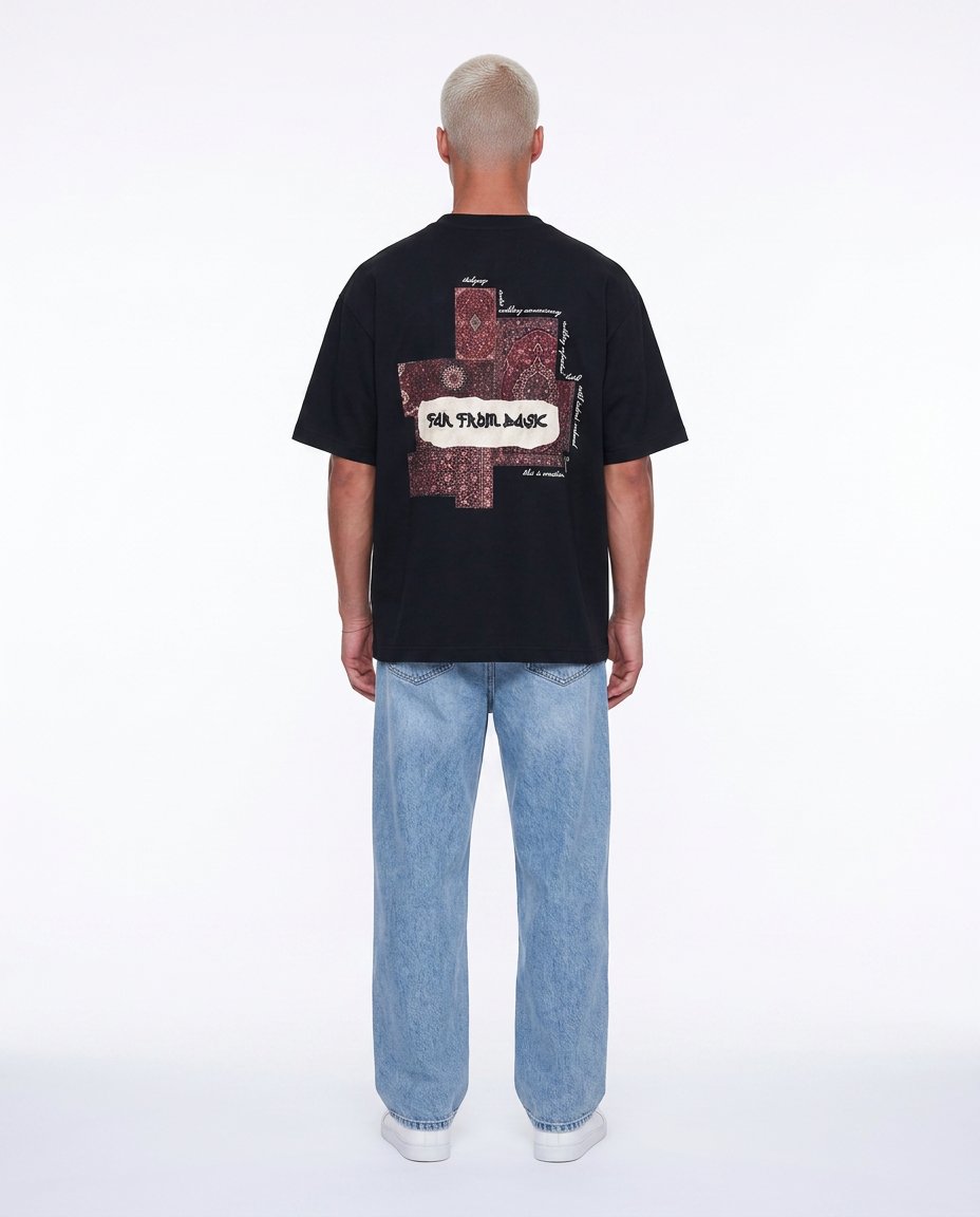 Erkek FFB Patch Oversize T-Shirt Siyah