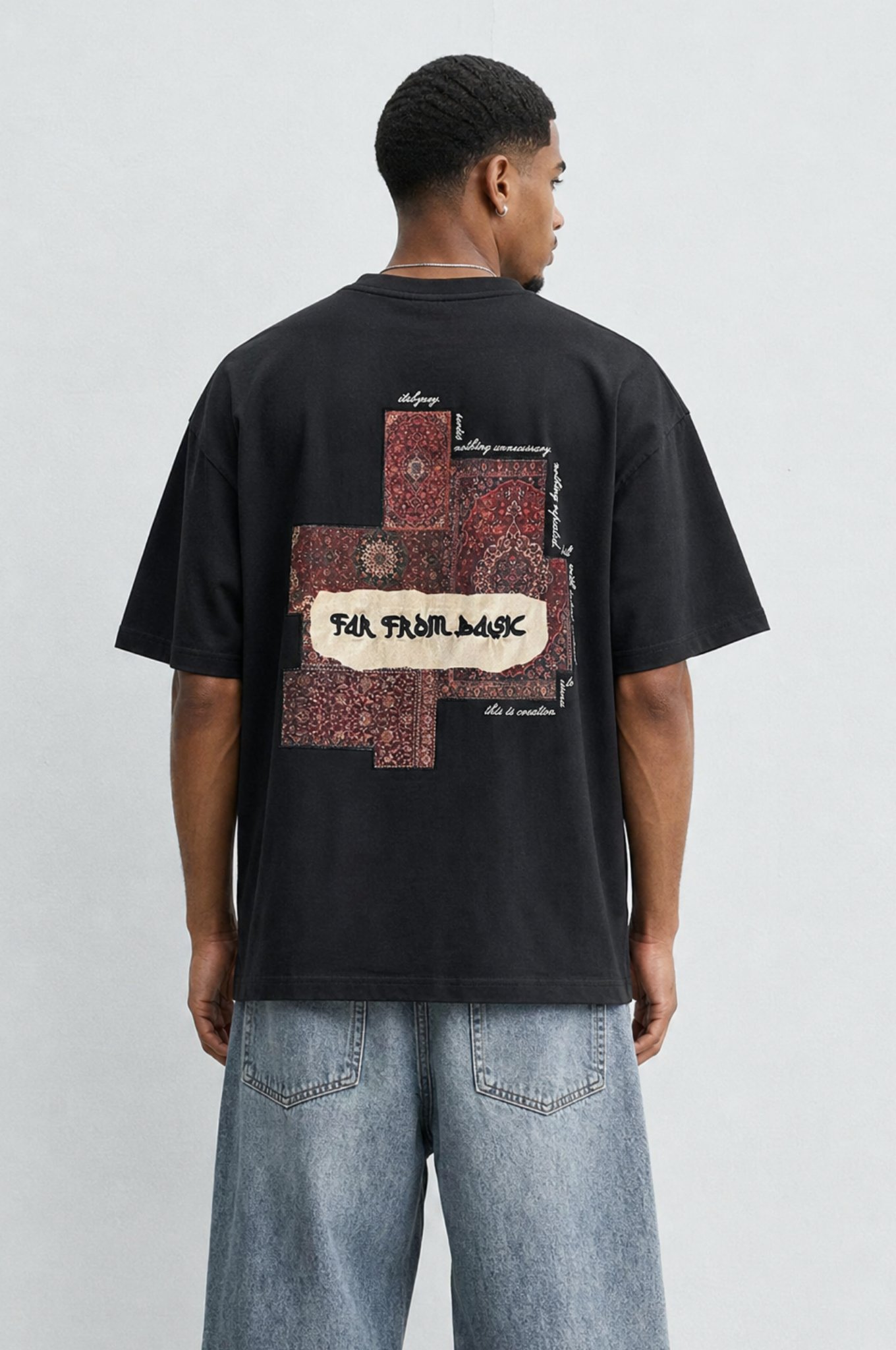 Erkek FFB Patch Oversize T-Shirt Siyah