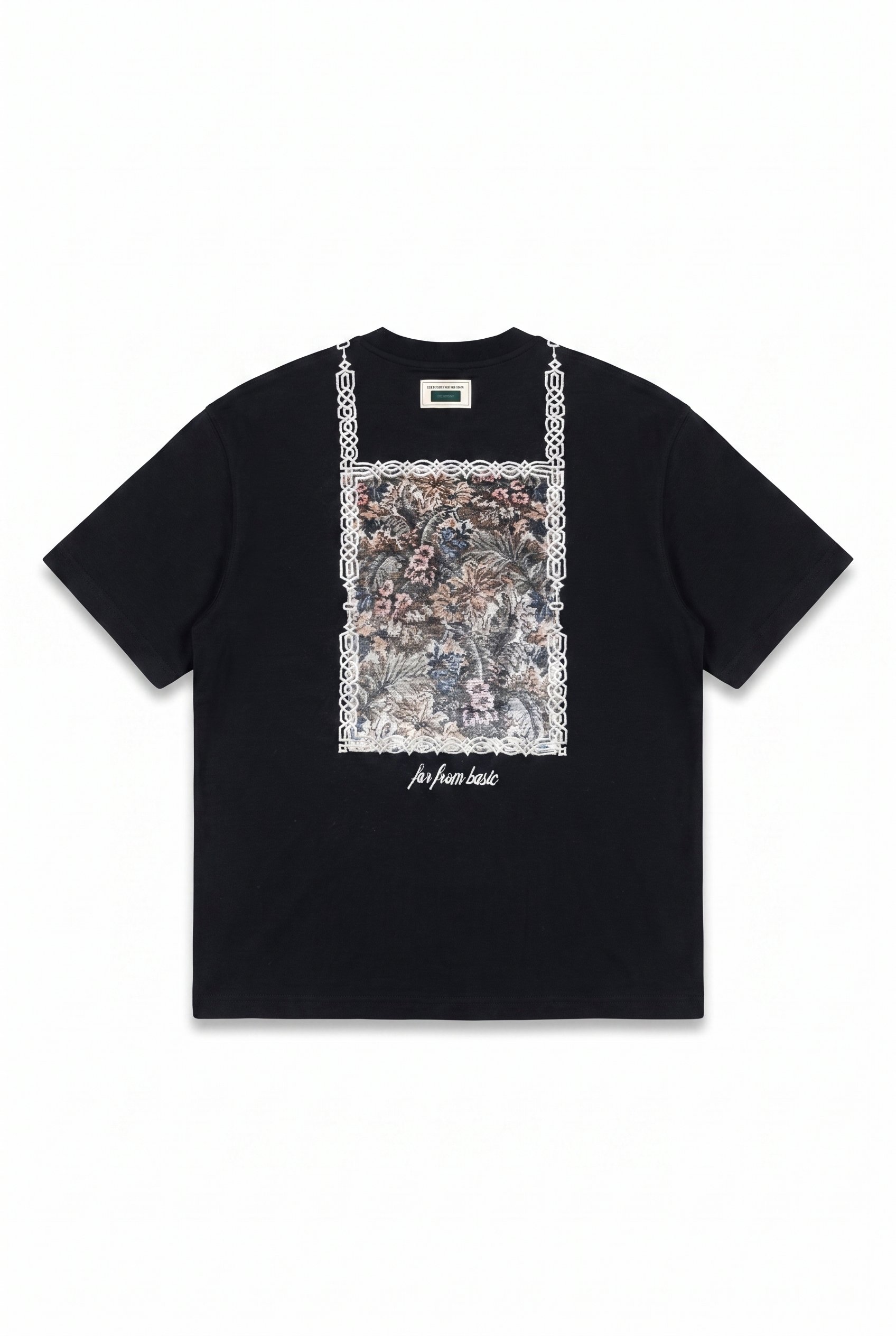 Erkek FFB Vintage Nakışlı Oversize T-Shirt Siyah