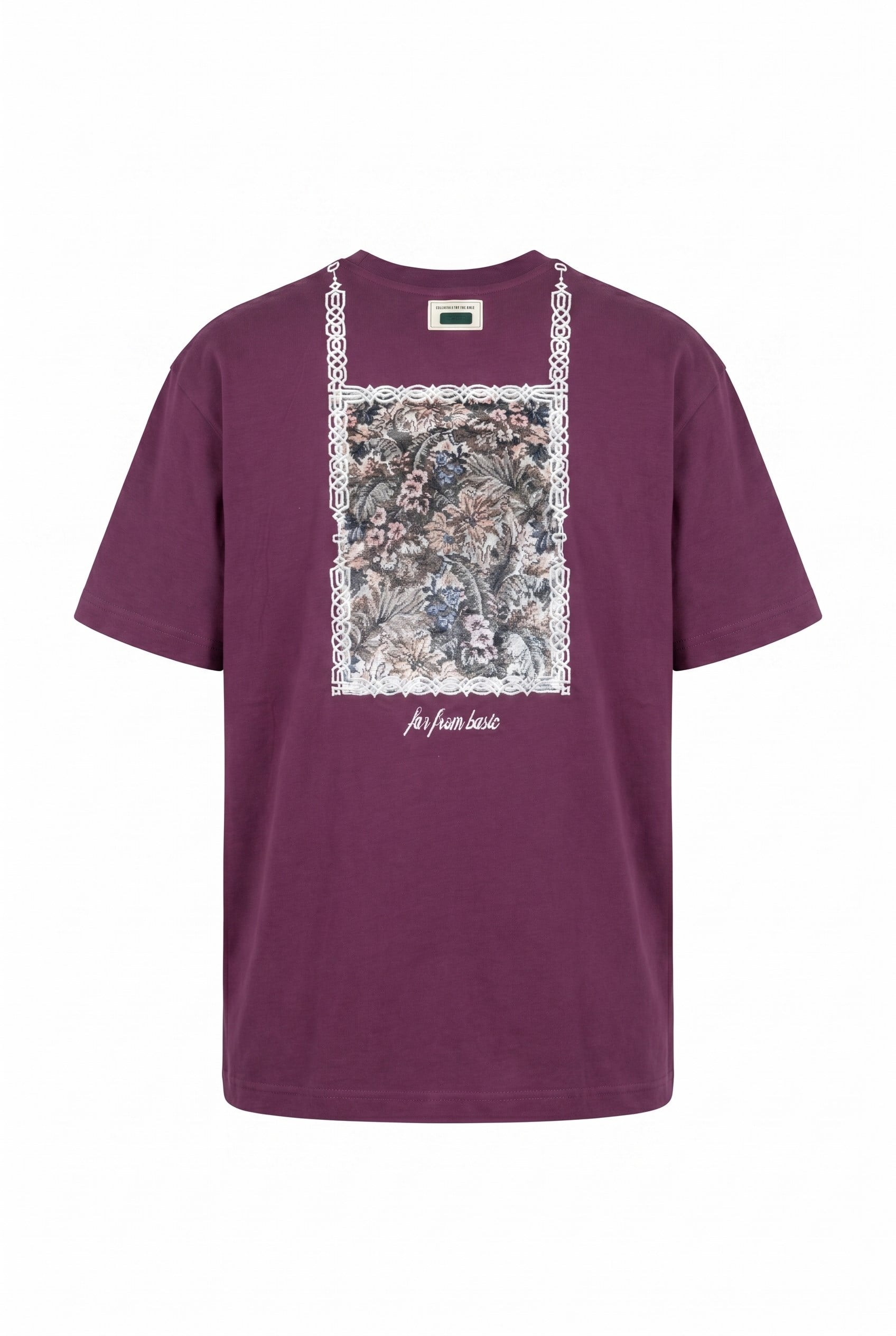 Erkek FFB Vintage Nakışlı Oversize T-Shirt Vişne