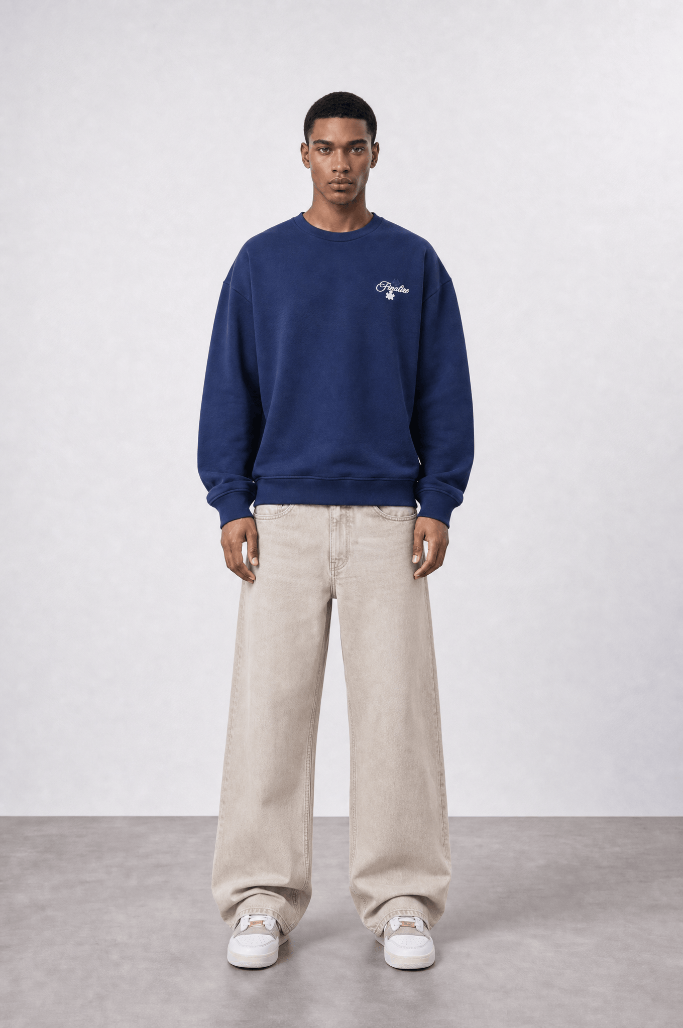 Erkek Finalize Patch Detaylı Oversize Sweatshirt Lacivert