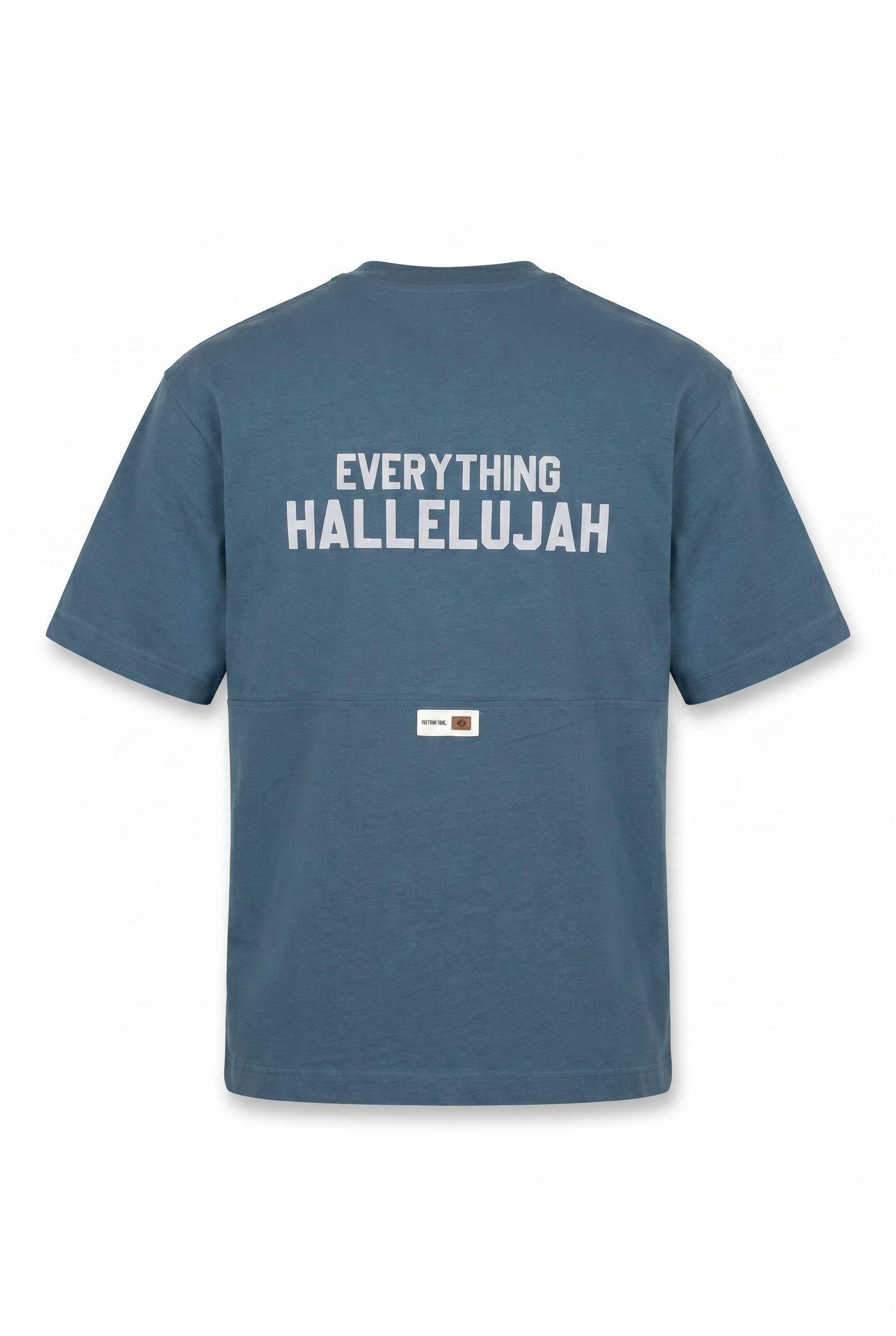 Erkek Hallelujah Baskılı Oversize T-Shirt Petrol