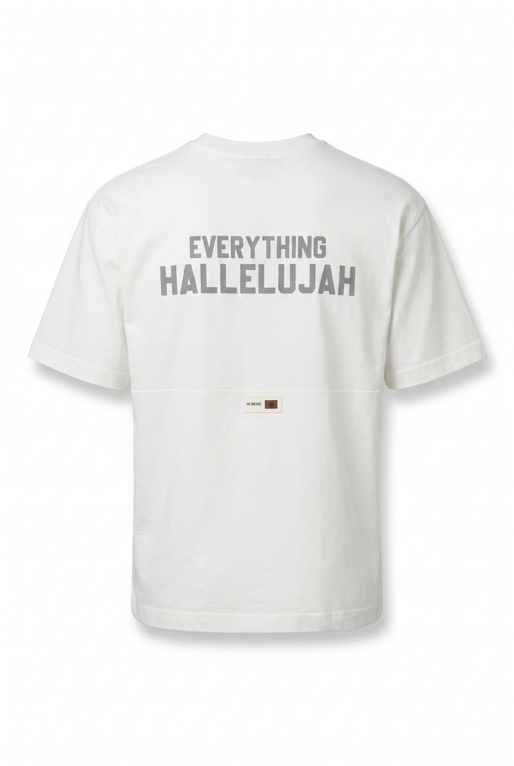 Erkek Hallelujah Baskılı Oversize T-Shirt Ekru