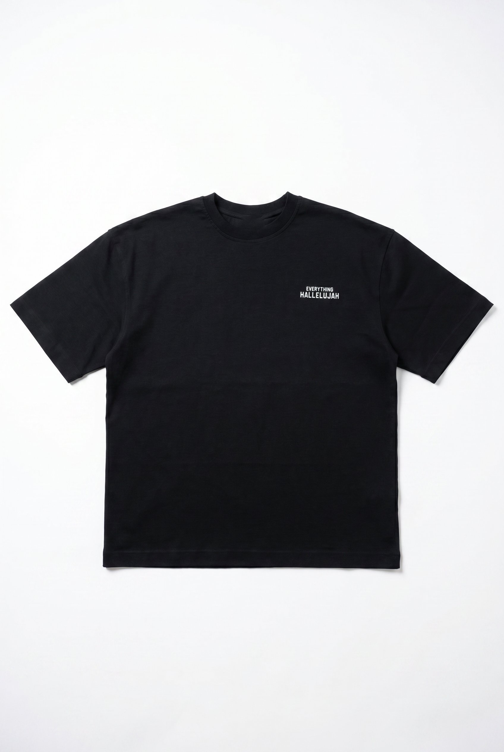 Erkek Hallelujah Baskılı Oversize T-Shirt Siyah