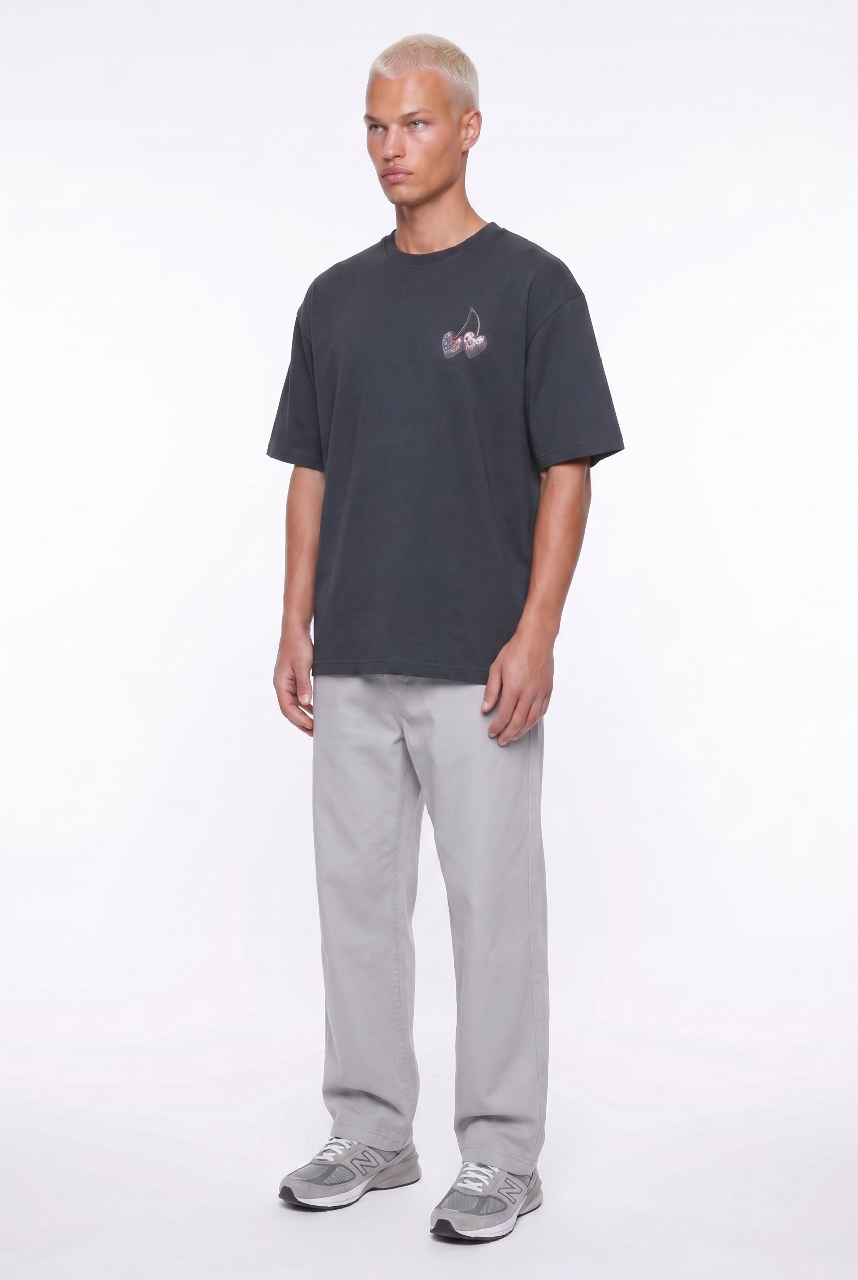 Erkek Harvest Baskılı Oversize T-Shirt Siyah
